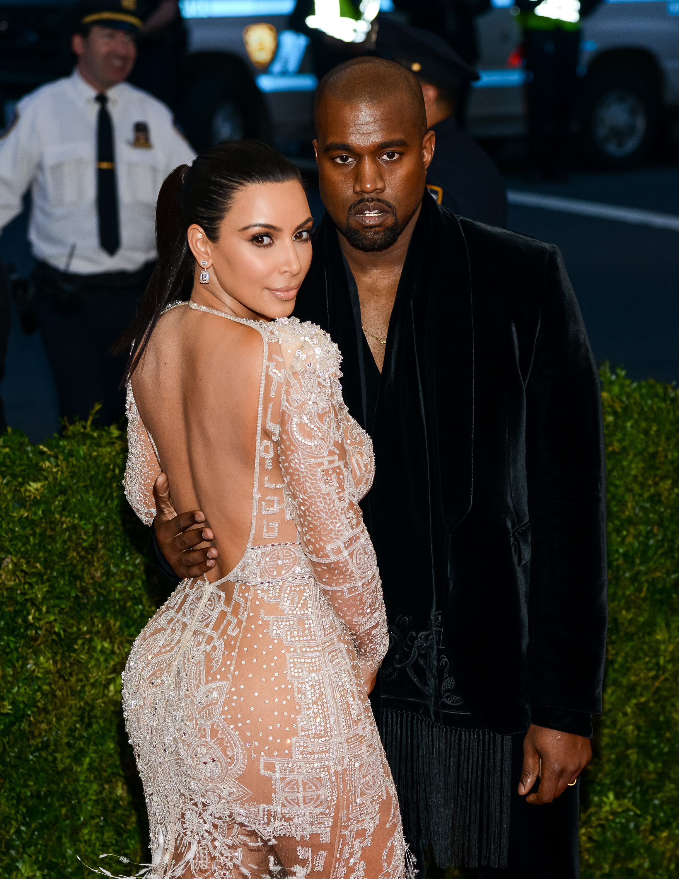 Kim Kardashian with then-husband Kanye West in 2015.