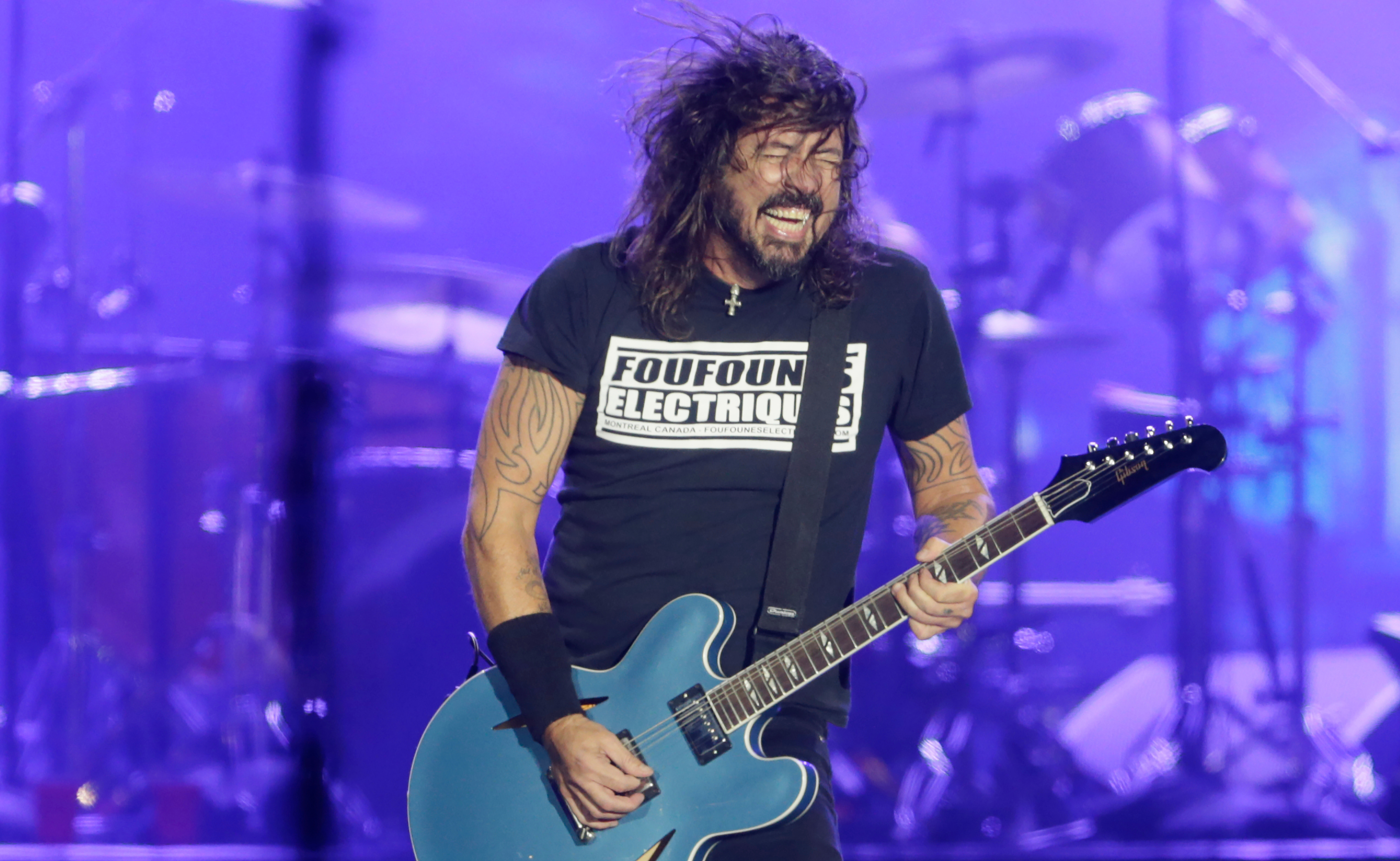 Dave Grohl performs with the Foo Fighters in Brazil in 2019.