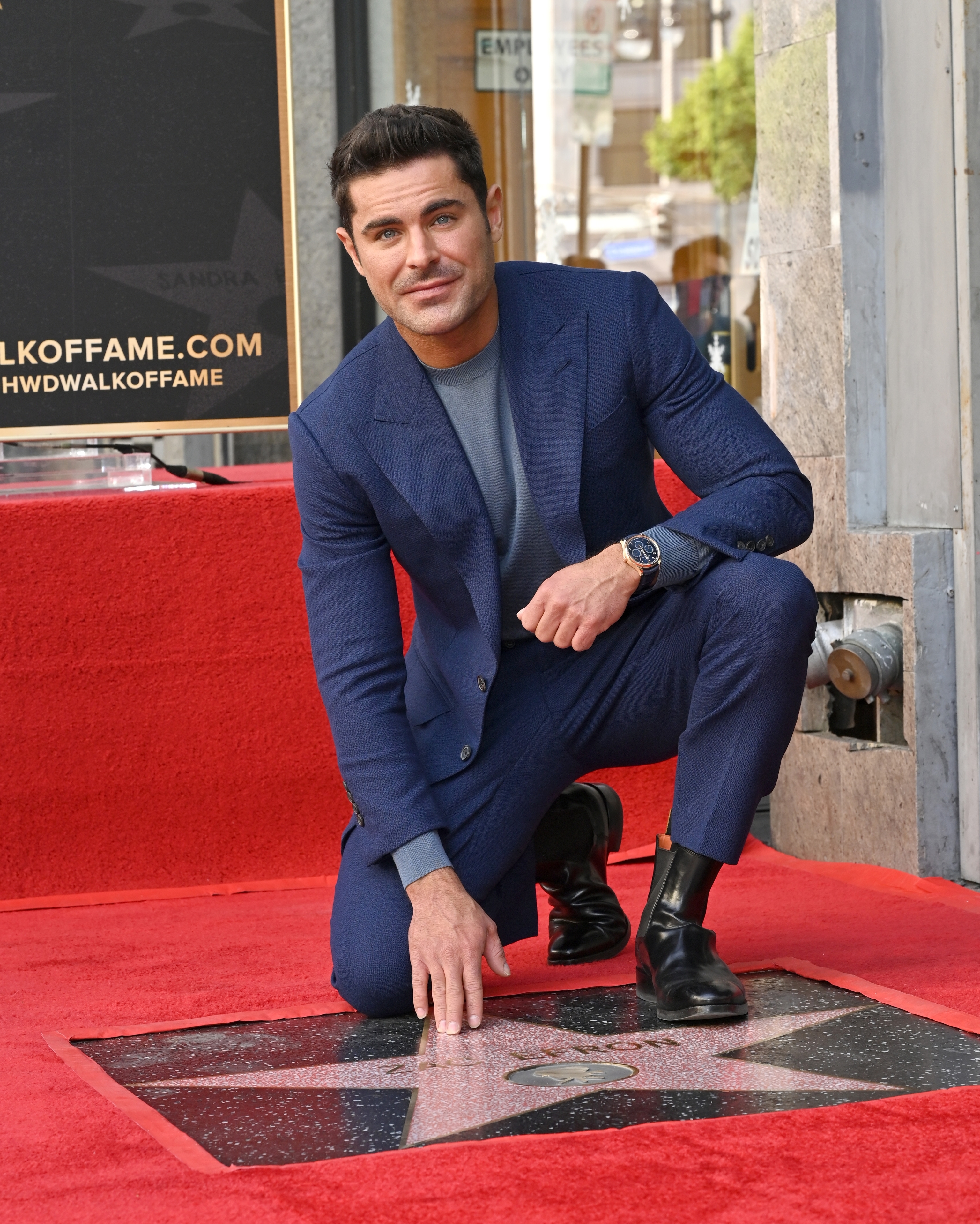 Zac Efron unveils his star on the Hollywood Walk of Fame.