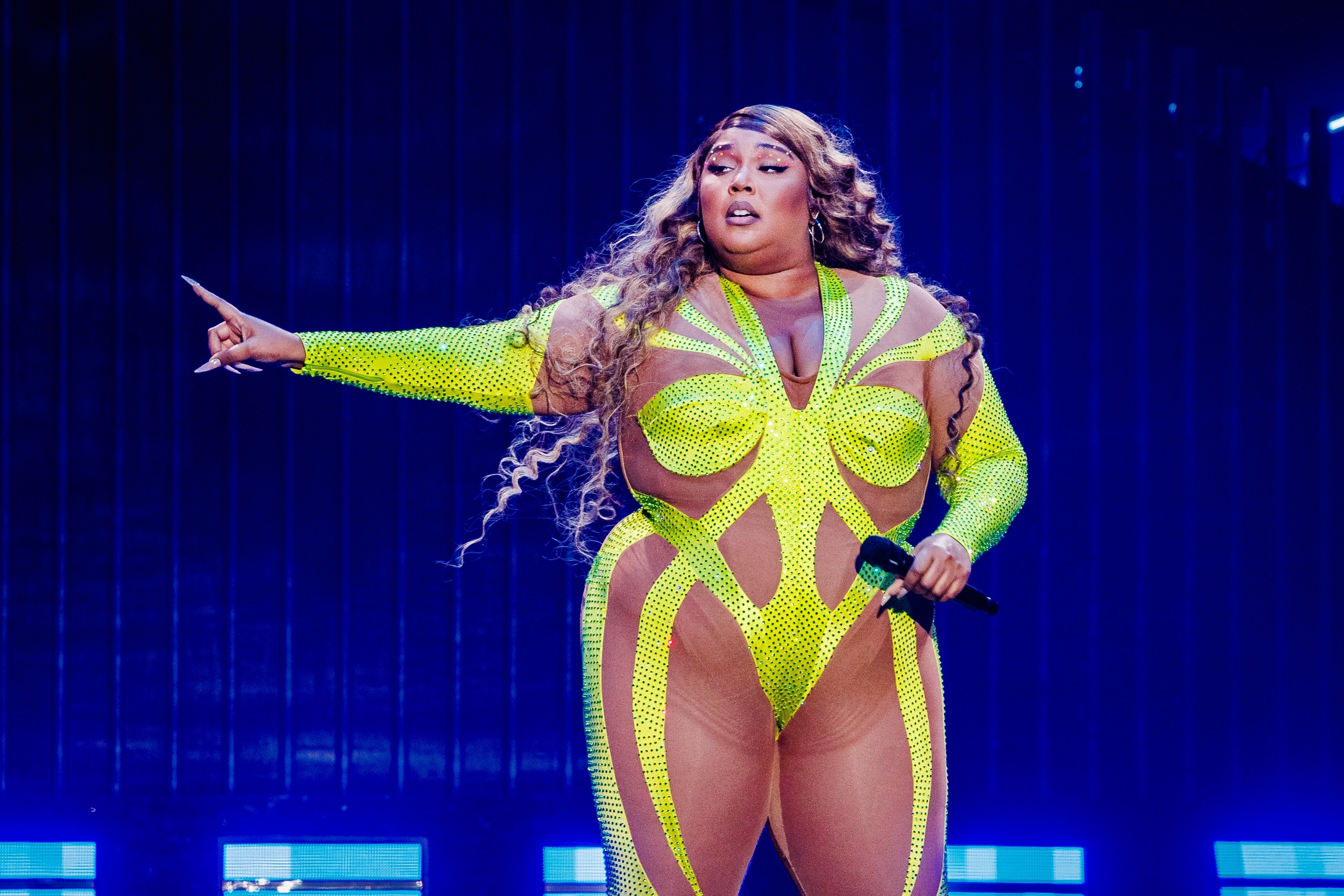 Lizzo performs at the Ziggo Dome in Amsterdam in February.