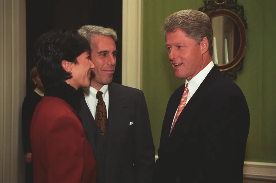 Epstein and Ghislaine Maxwell with former US President Bill Clinton.