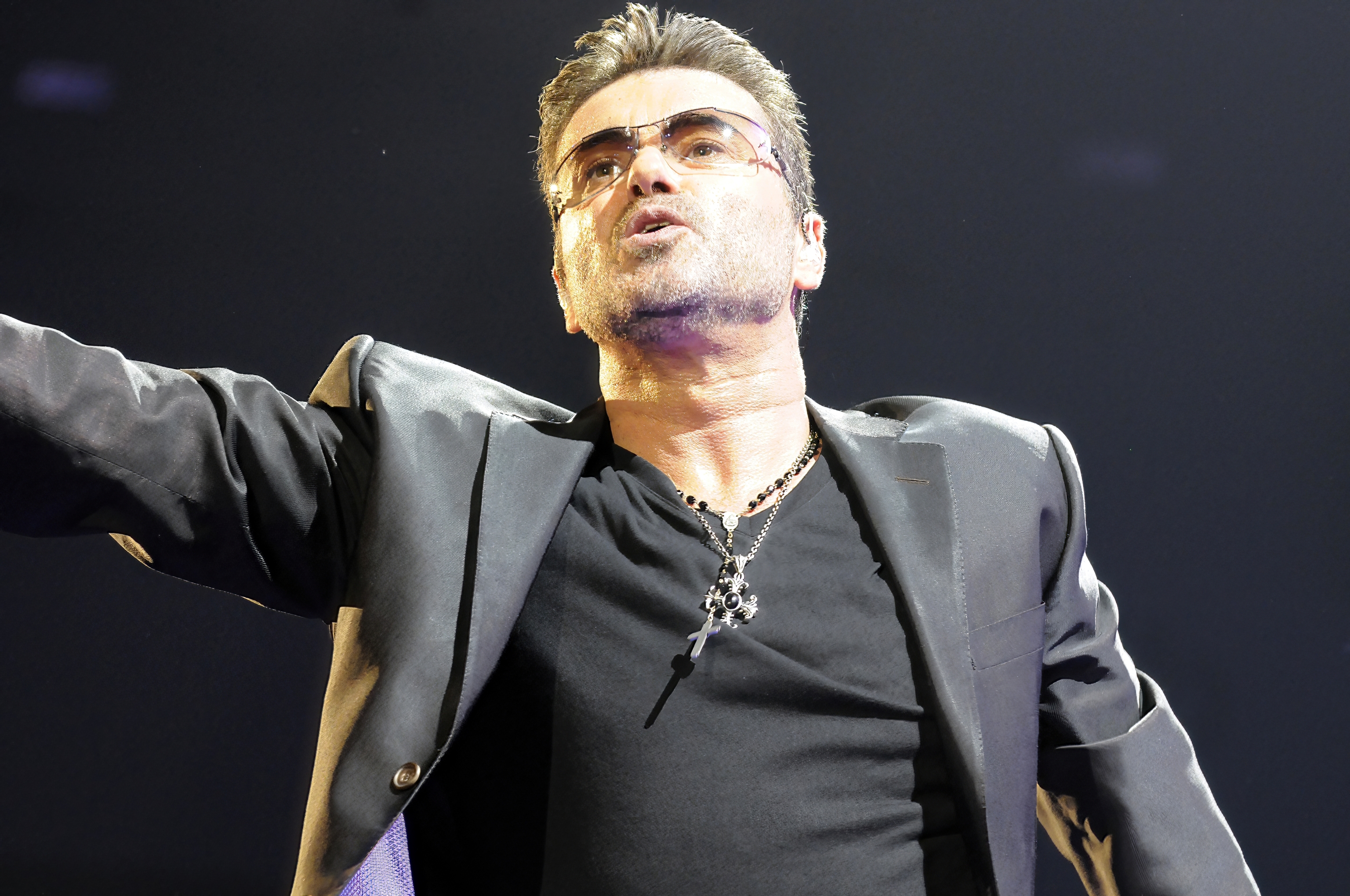 George Michael performs live in San Diego in 2008.