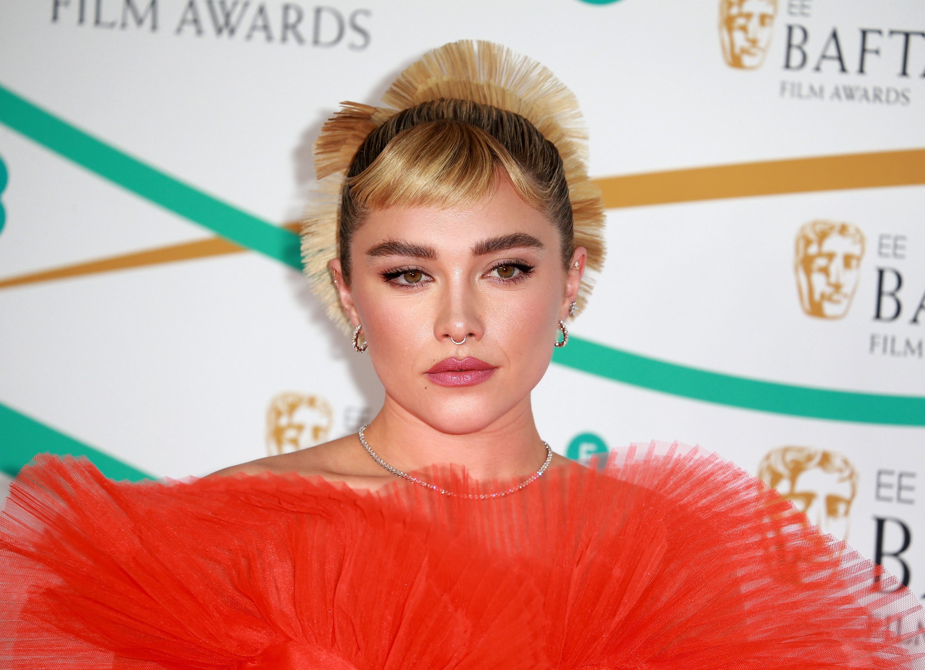 Florence Pugh attends the BAFTA Film Awards 2023 at The Royal Festival Hall in London.