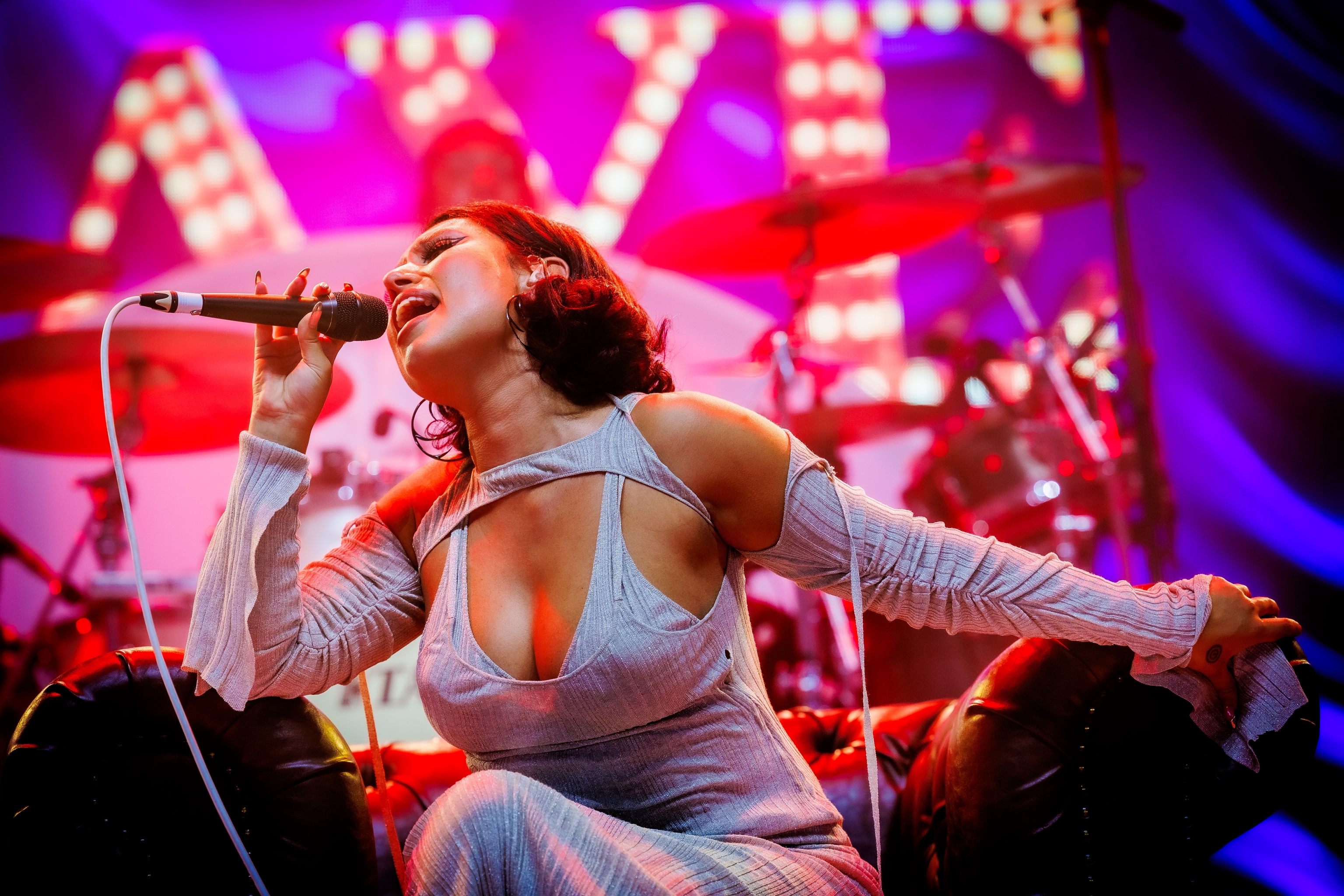 RAYE performs at Lowlands Festival in The Netherlands in August 2023.