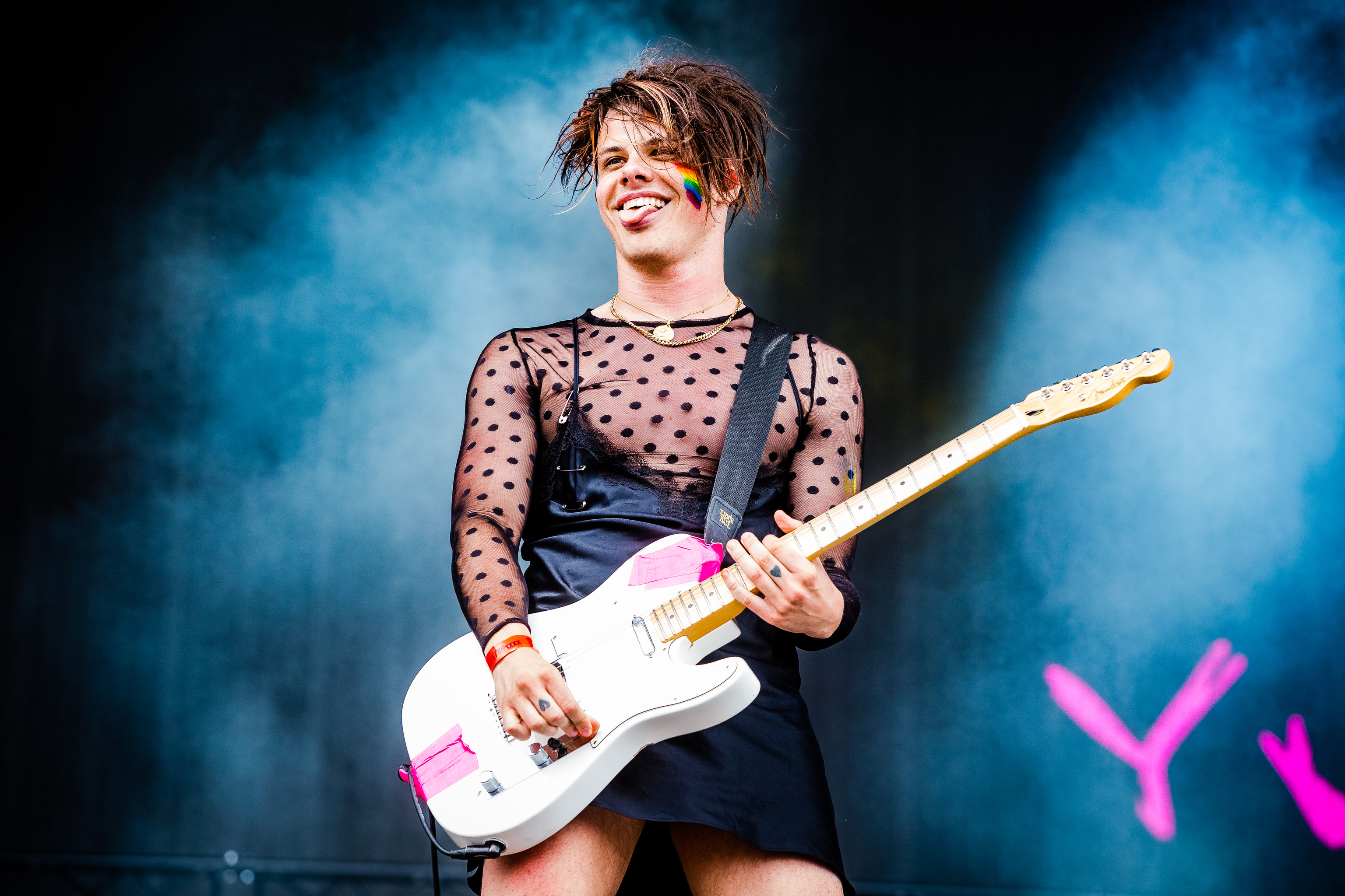 YUNGBLUD performs at the Rock Werchter Festival in Belgium in 2019.