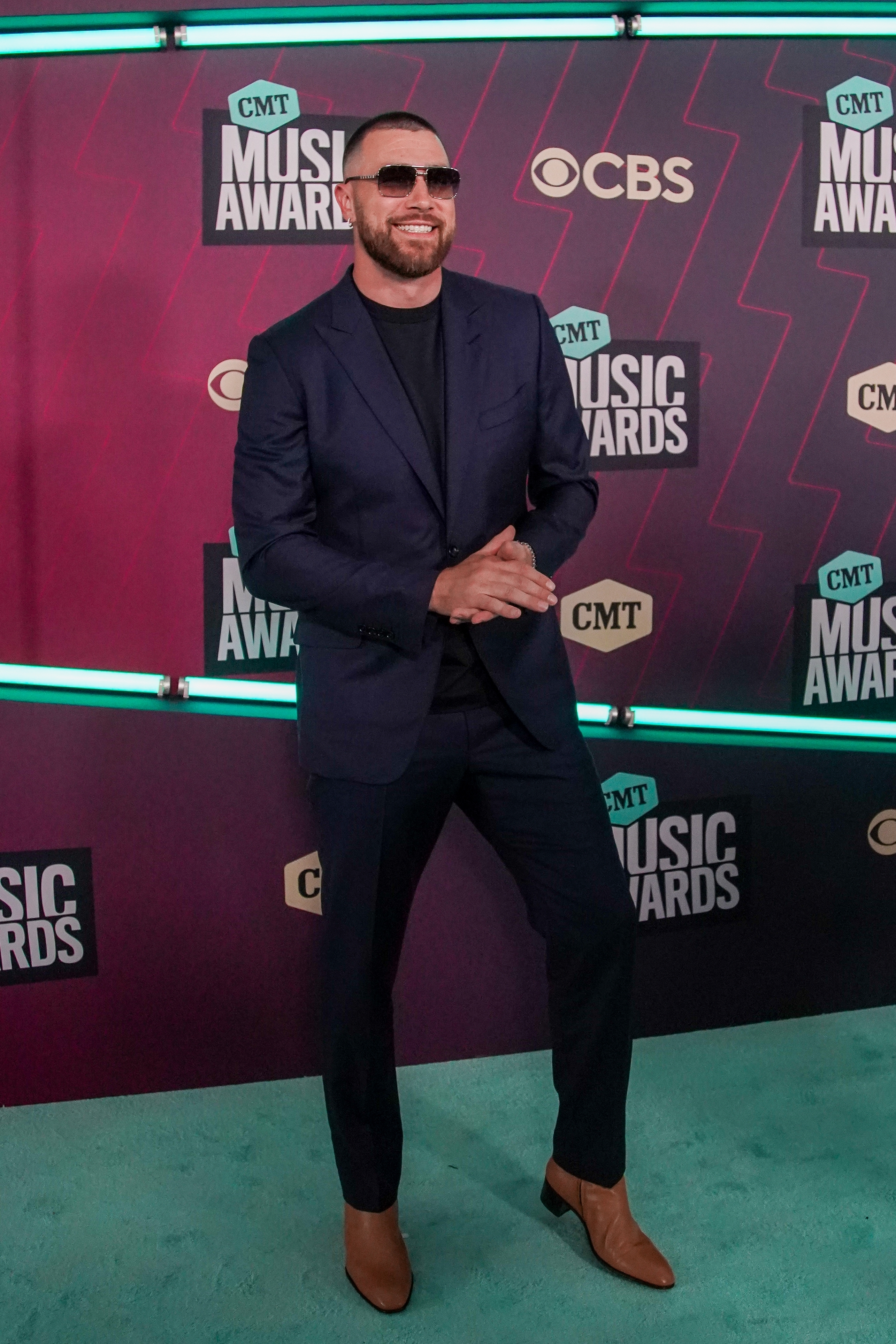 Travis Kelce attends the 2023 CMT Music Awards in Austin, TX.