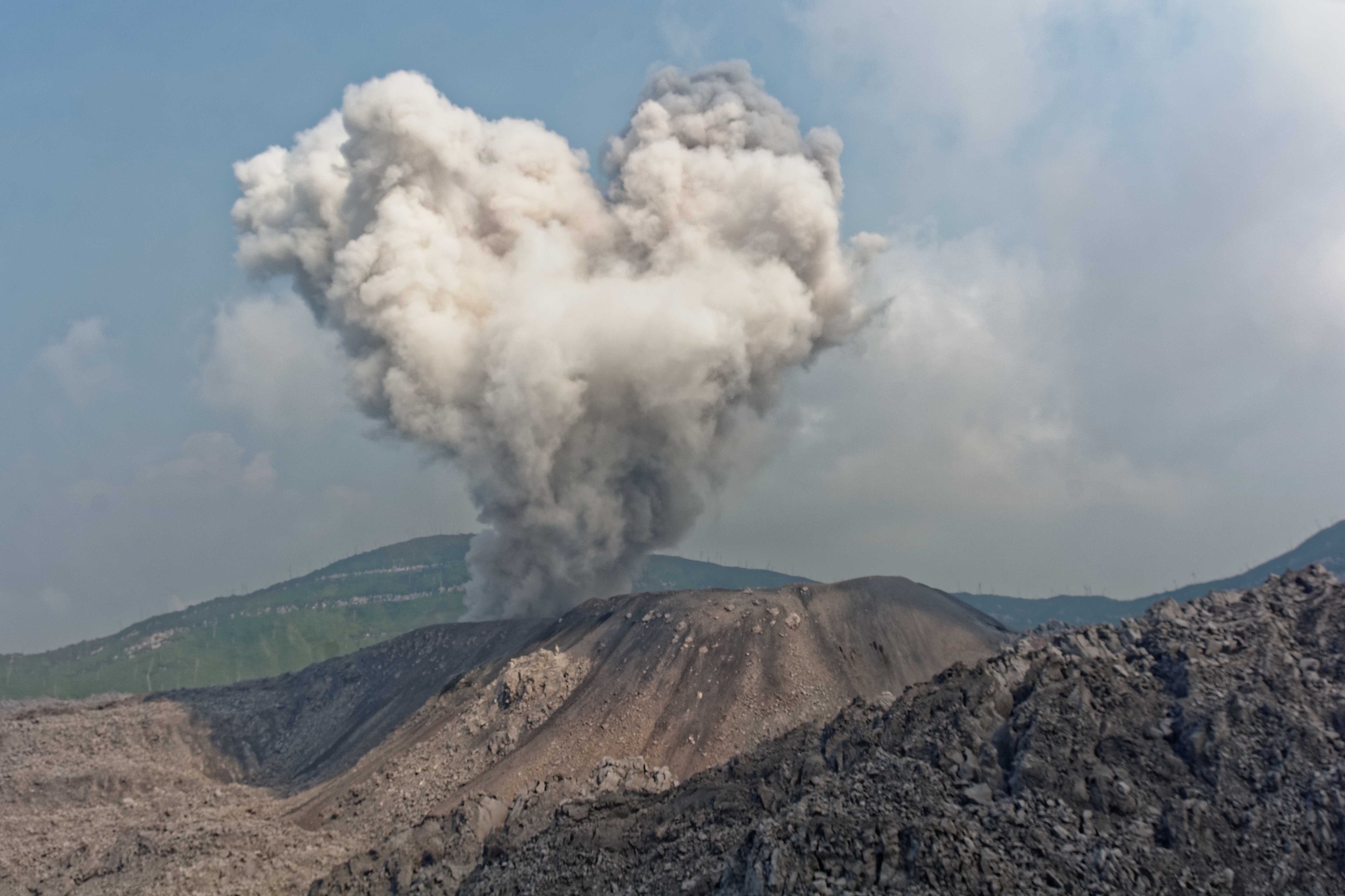 Ibu volcano eruption in Indonesia