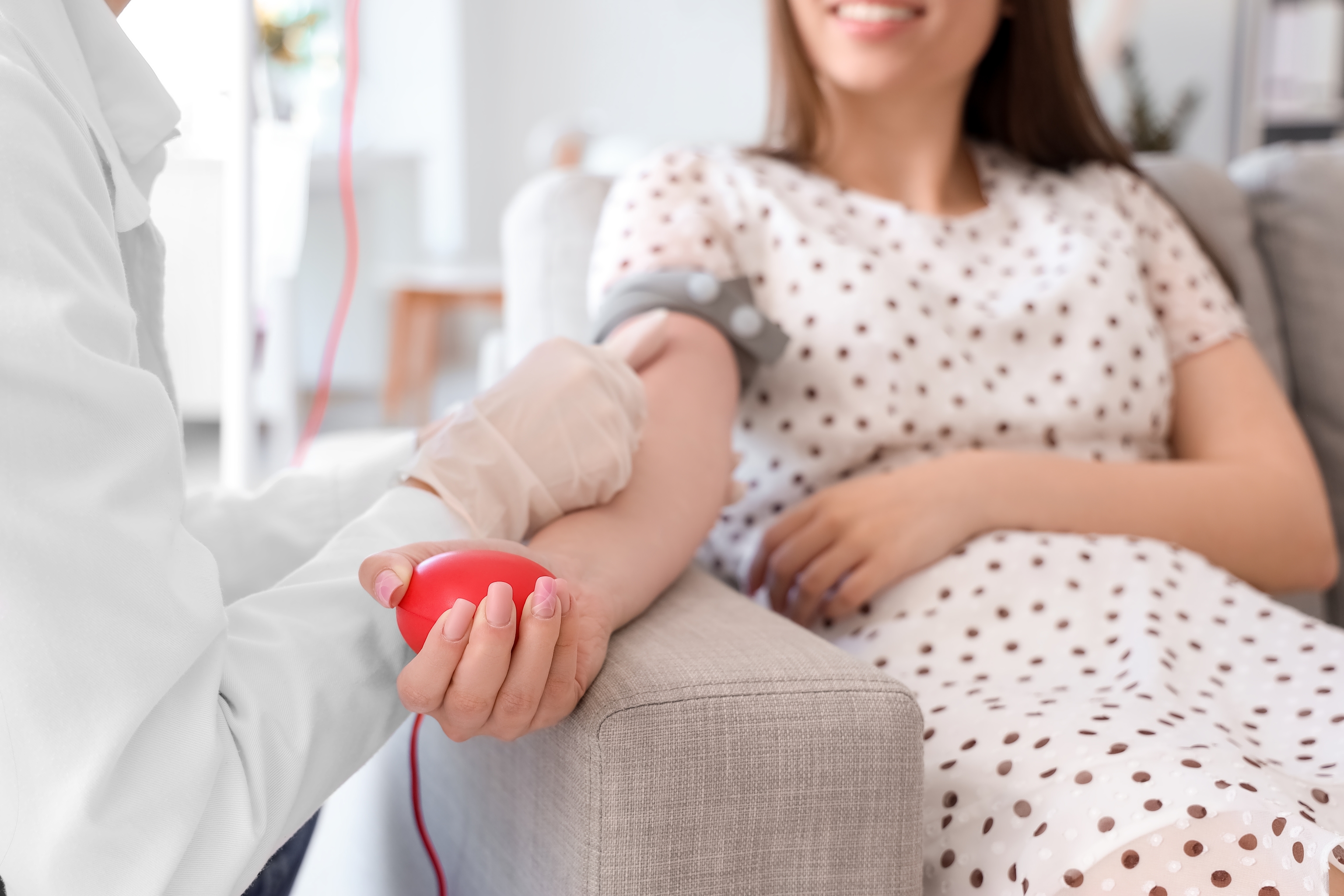 A woman during a blood test.