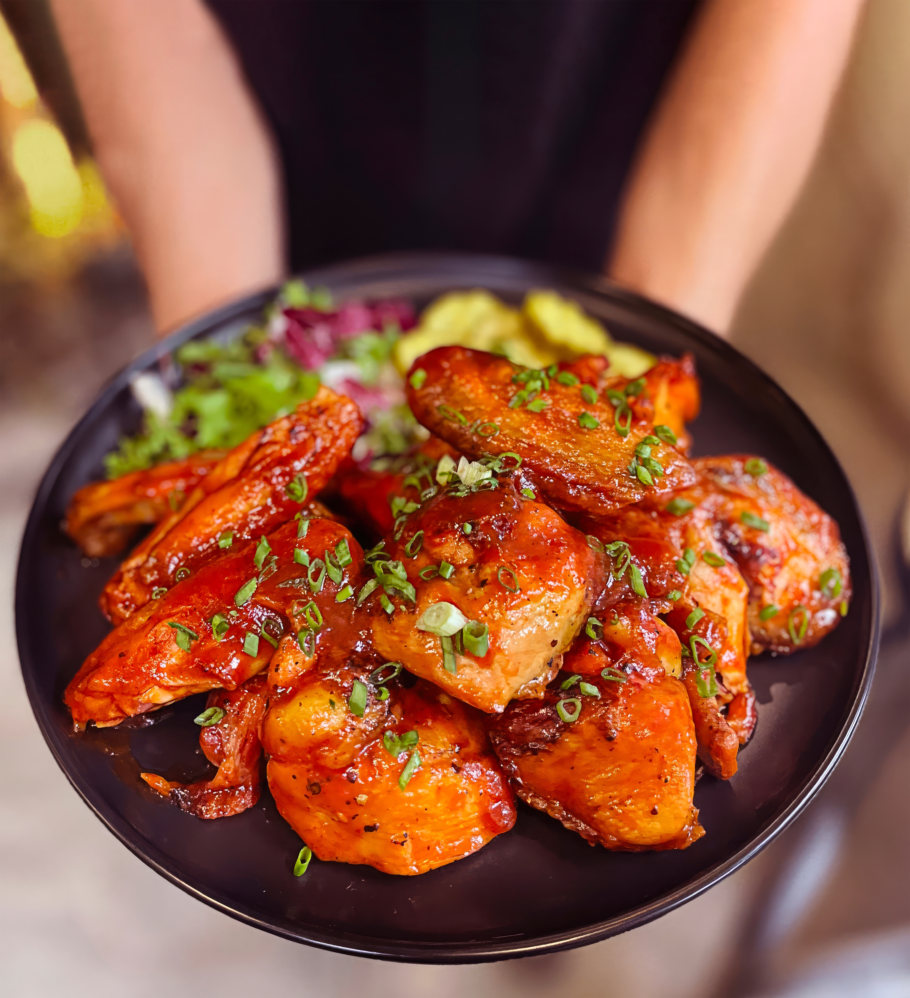 Smoky chicken wings.