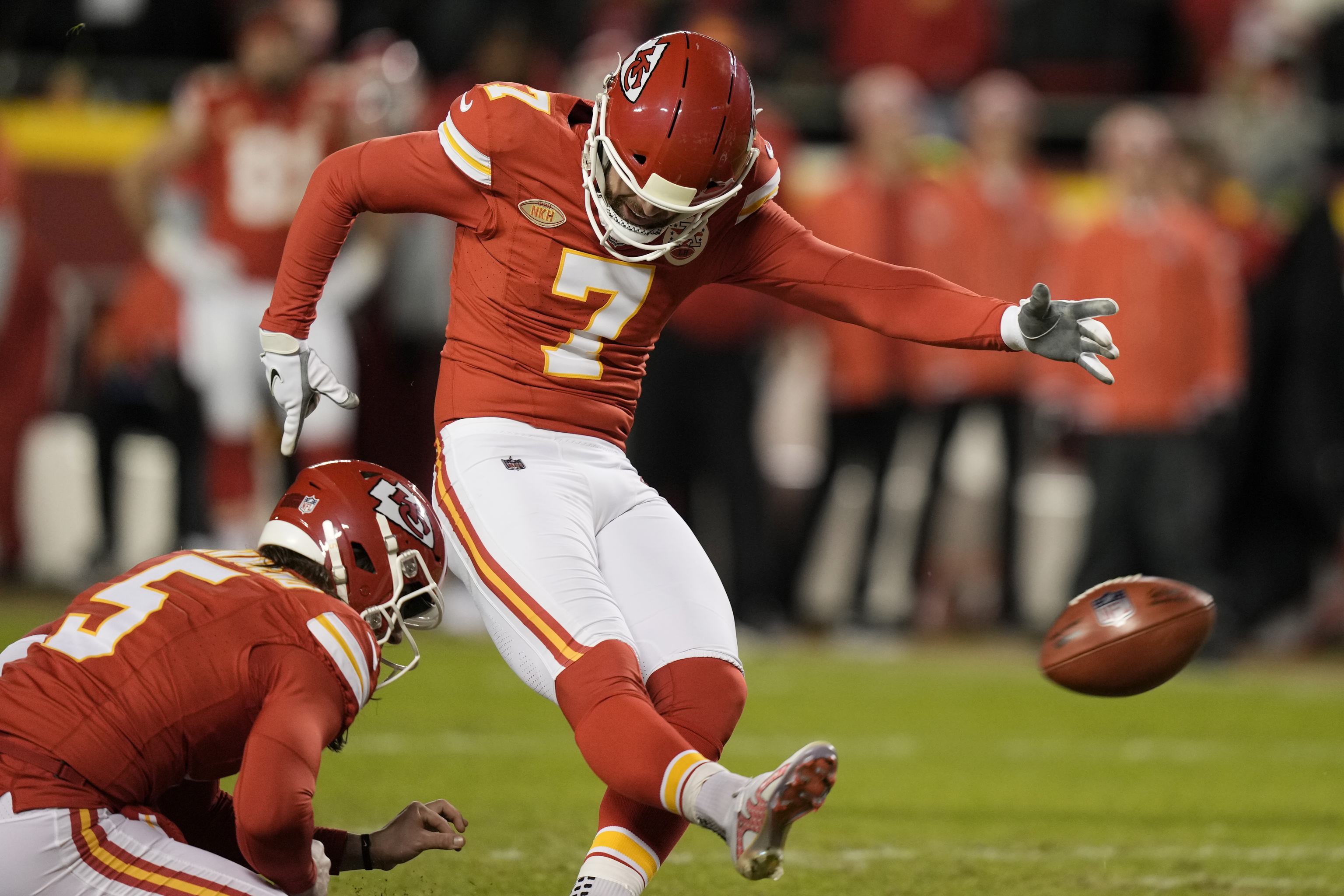 Kansas City Chiefs place-kicker Harrison Butker.