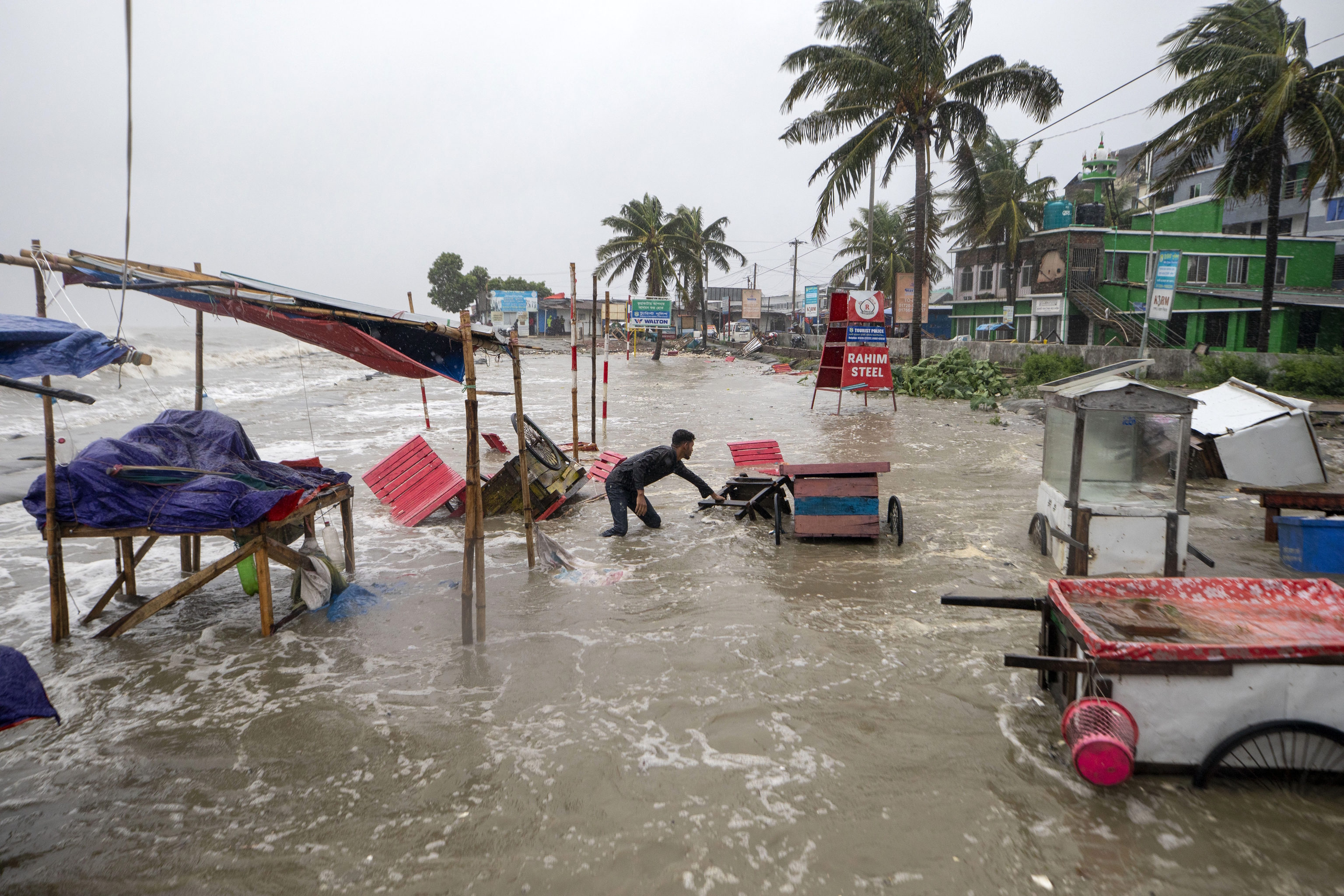 Damage caused by Cyclone Remal in Bangladesh.