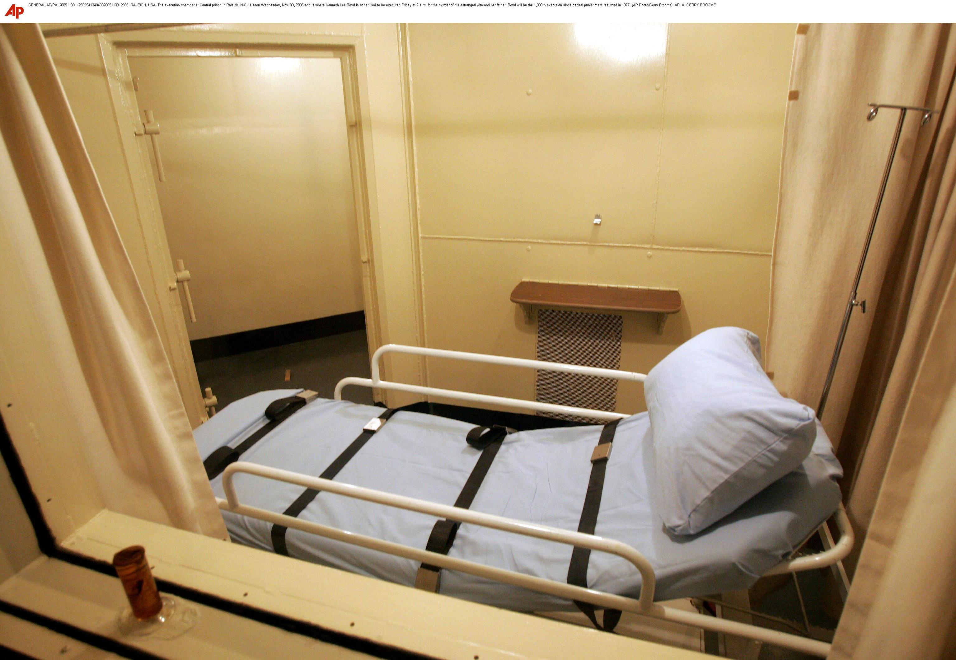 The execution chamber at Central prison in Raleigh,