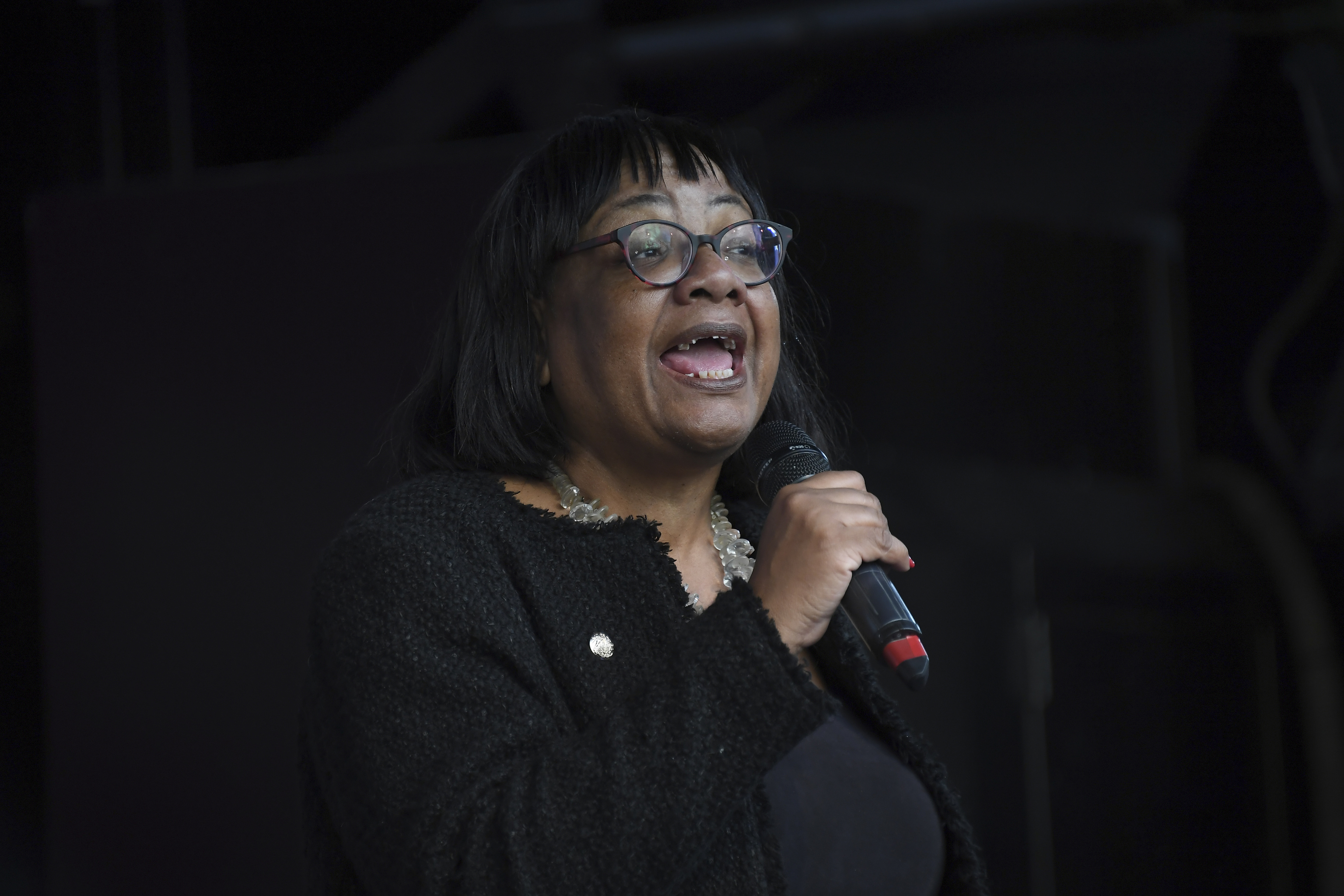 Home Secretary Diane Abbott addresses anti-Brexit supporters.