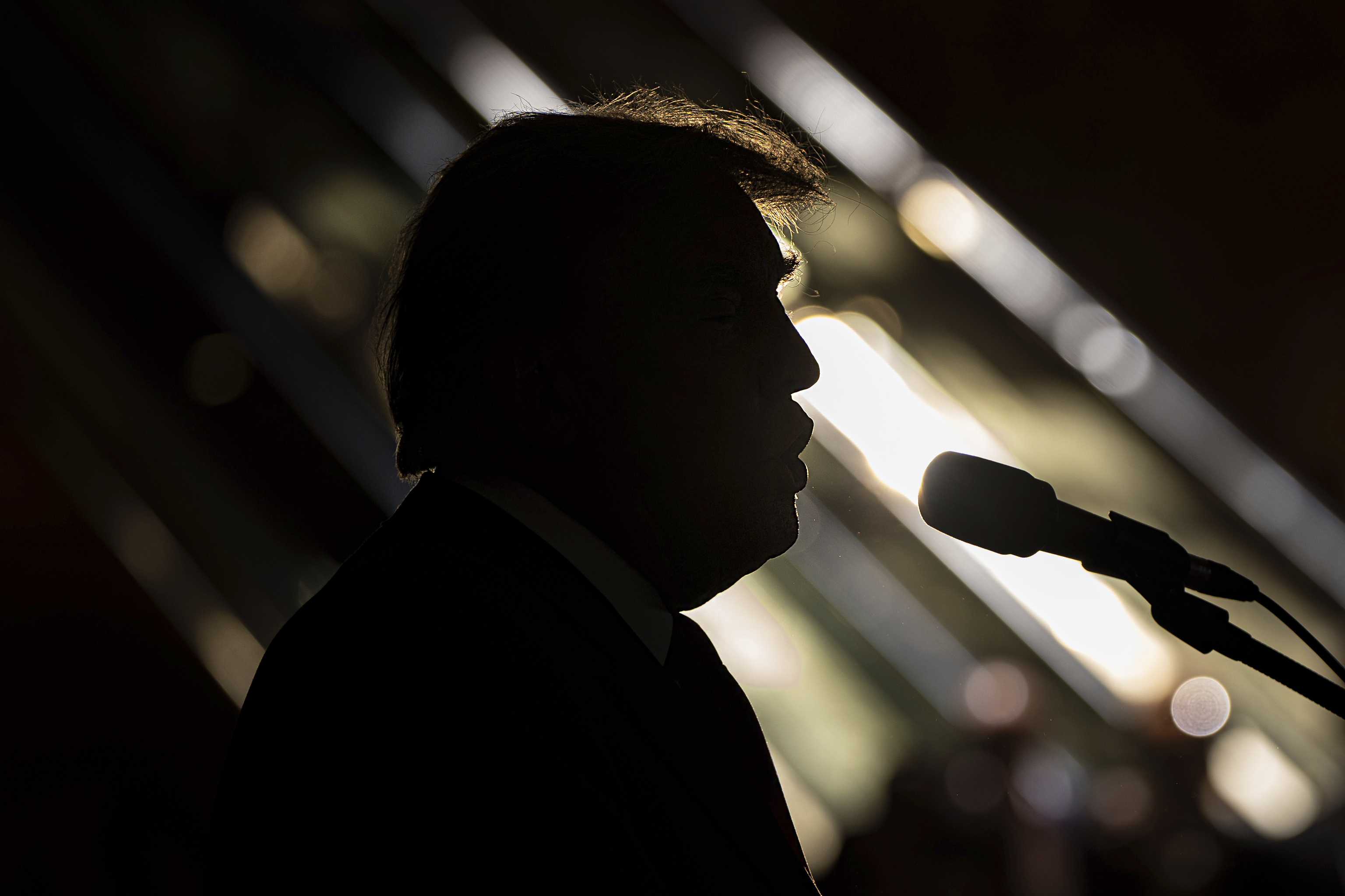 Former President Donald Trump speaks during a news conference at Trump Tower.