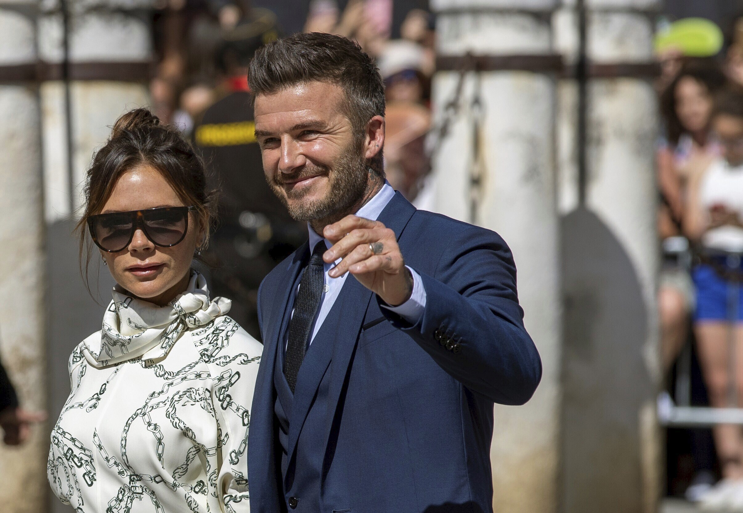 David Beckham, along with his wife Victoria.