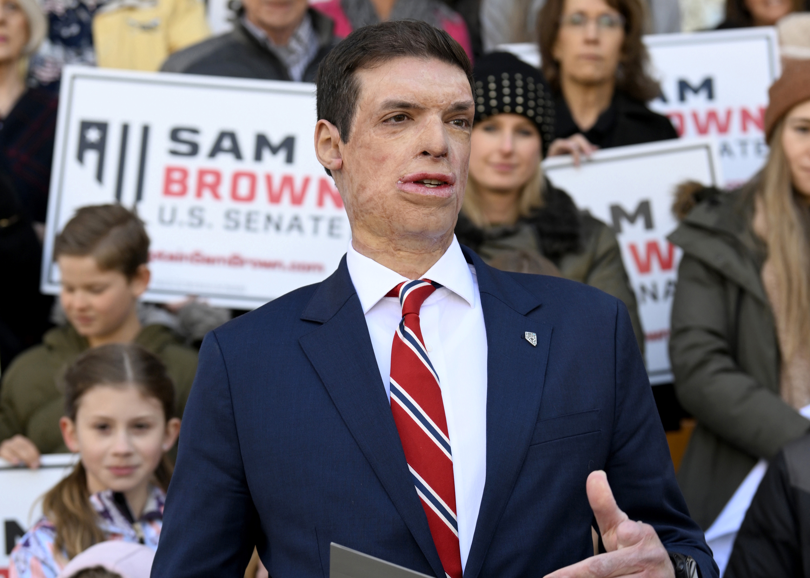 Republican senatorial candidate Sam Brown .