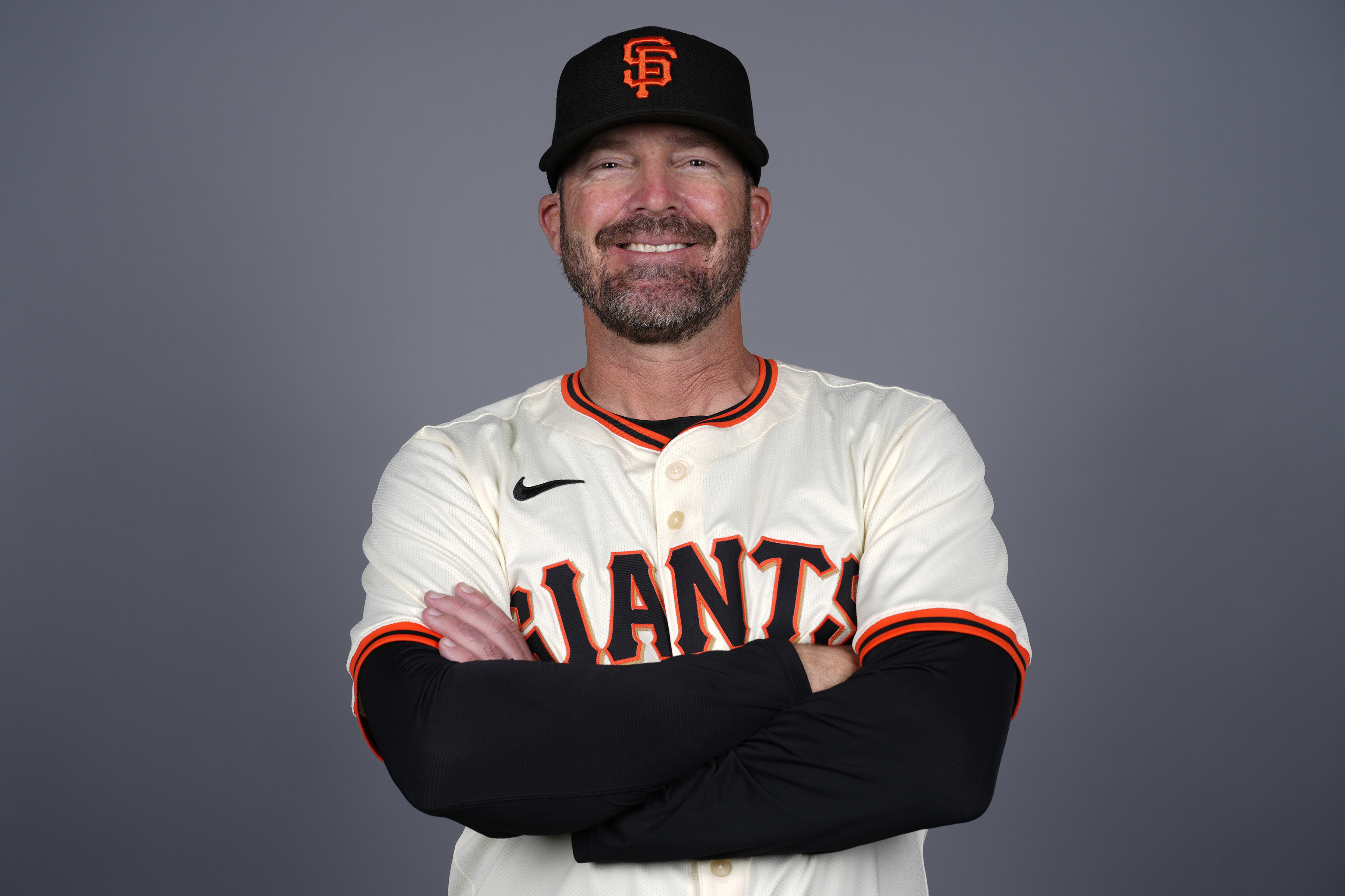Ryan Christenson of the San Francisco Giants baseball team poses