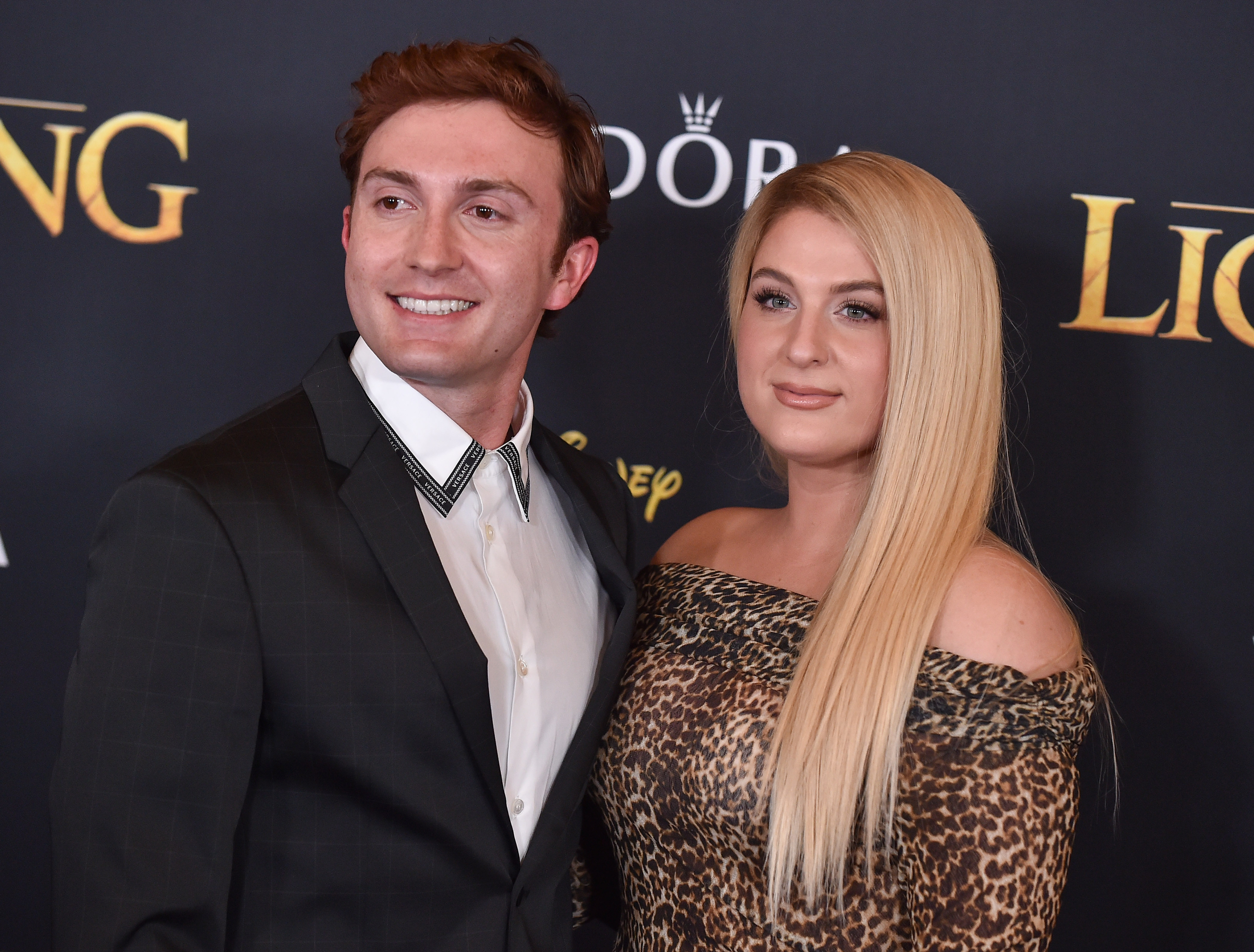 Daryl Sabara and Meghan Trainor arrive at Disney's 'The Lion King' world premiere on 2019