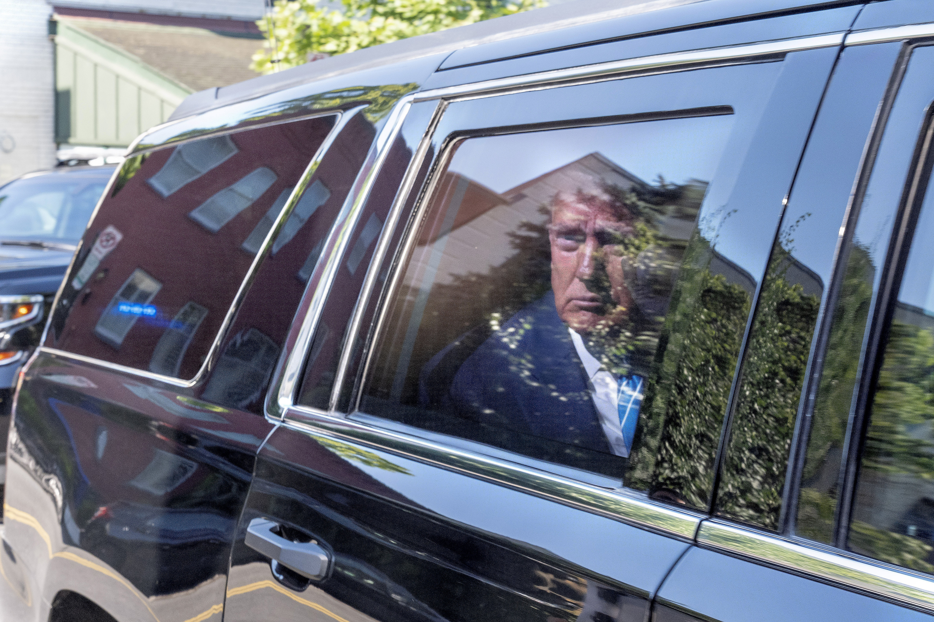 Former President Donald Trump arrives to the Capitol Hill Club.