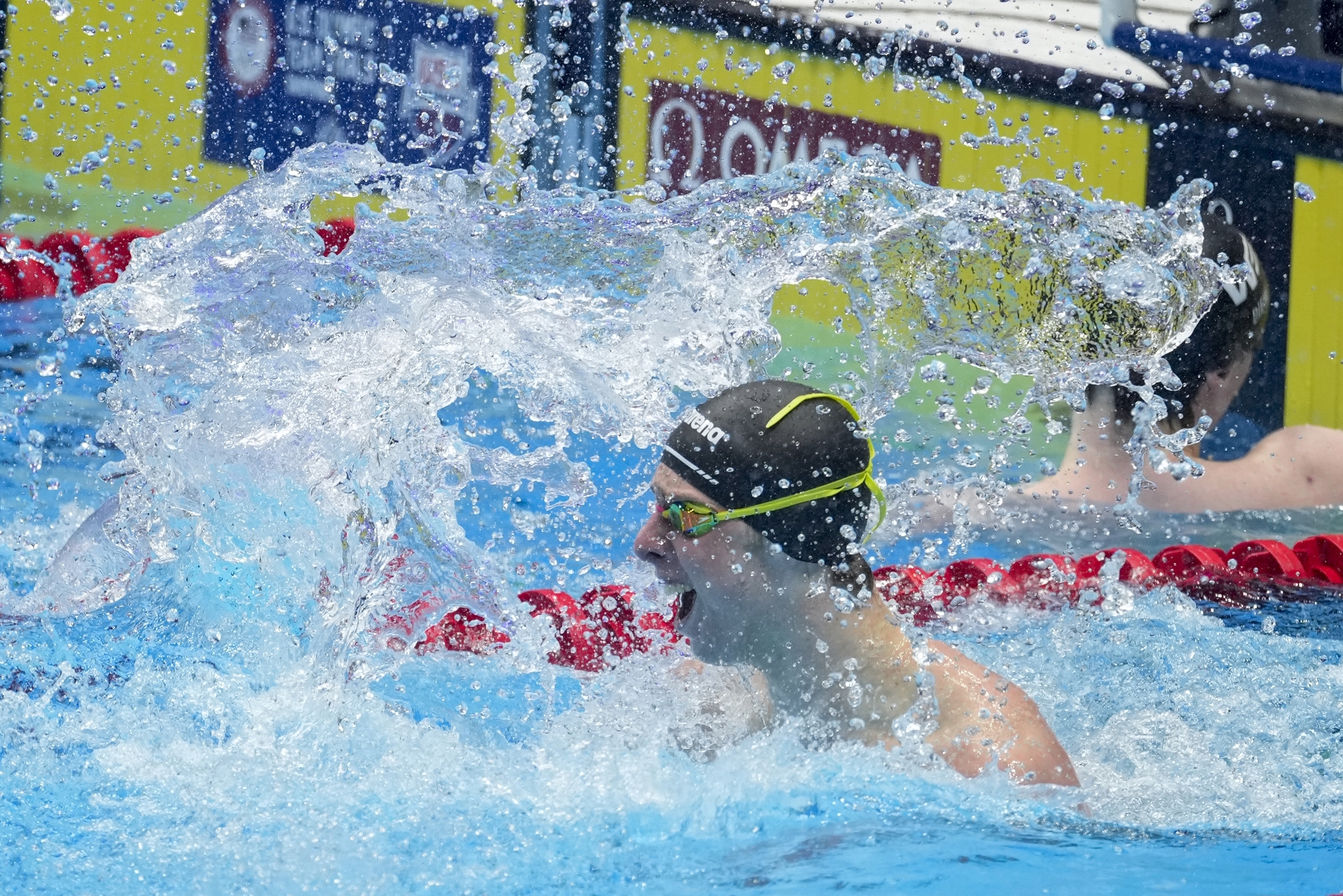 Aaron Shackell reacts after winninga Men's 200 freestyle.