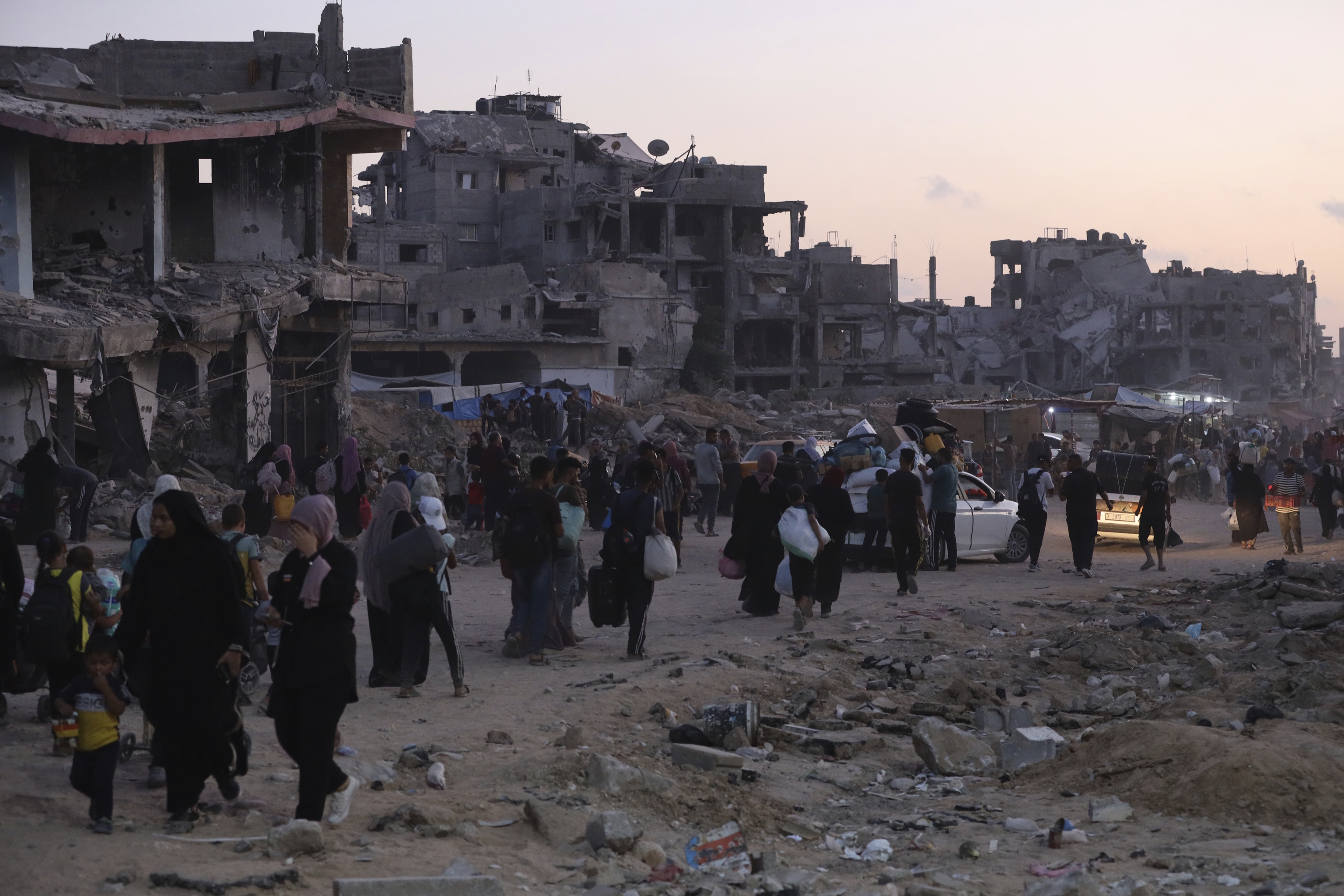 Palestinians displaced by the Israeli offensive.