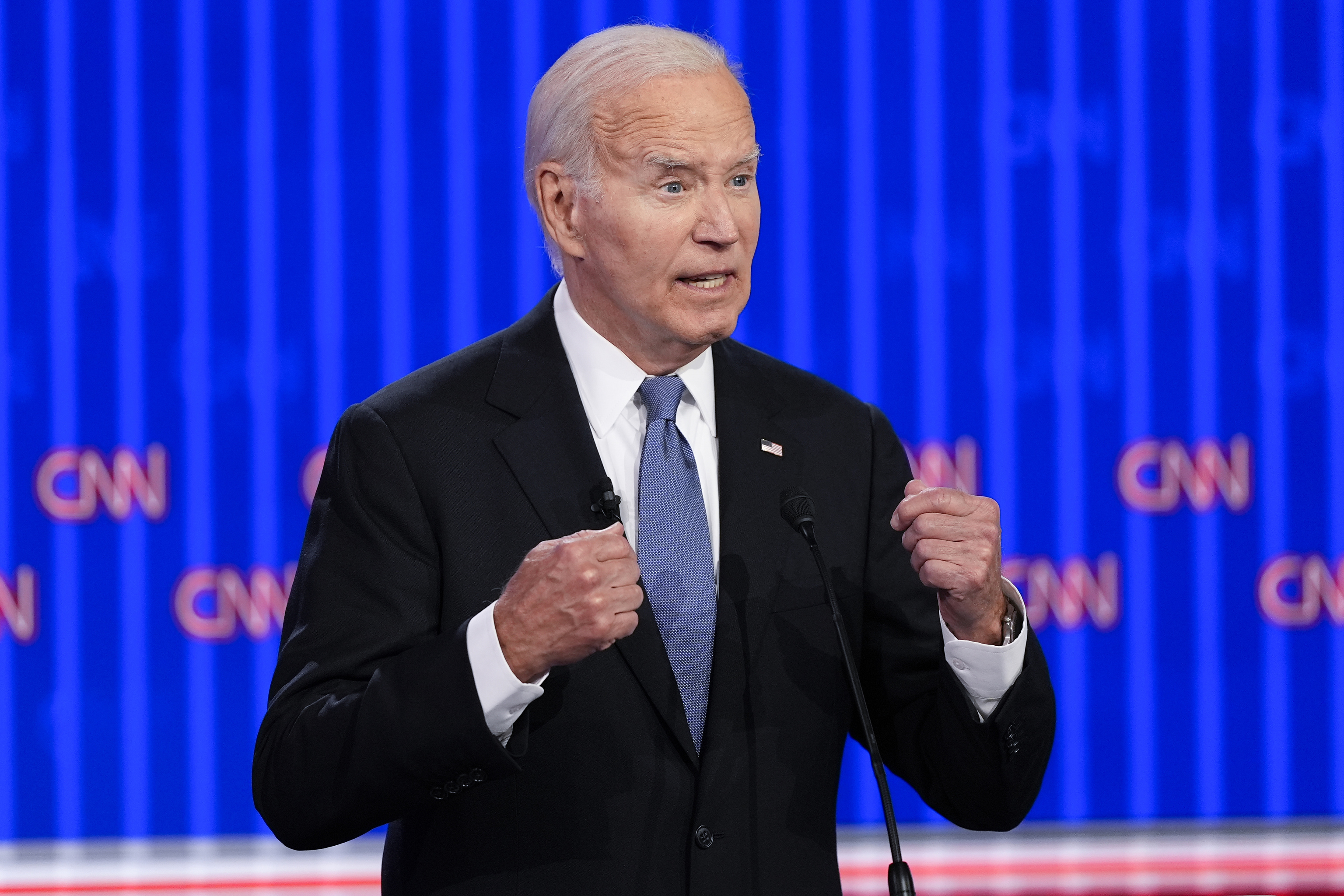 President Joe Biden speaks during a presidential debate.