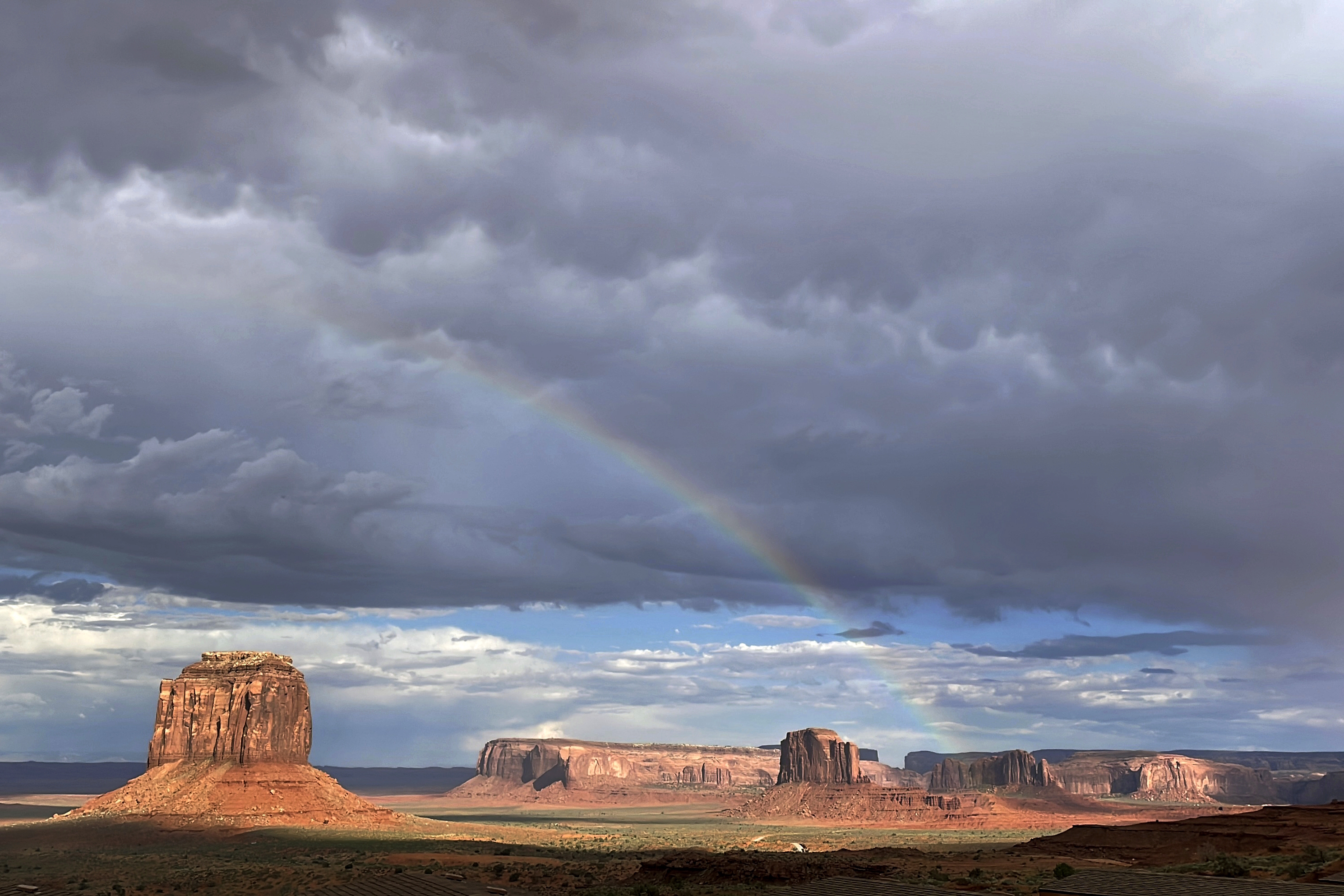 Clouds dissipate after a rainstorm during the monsoon.