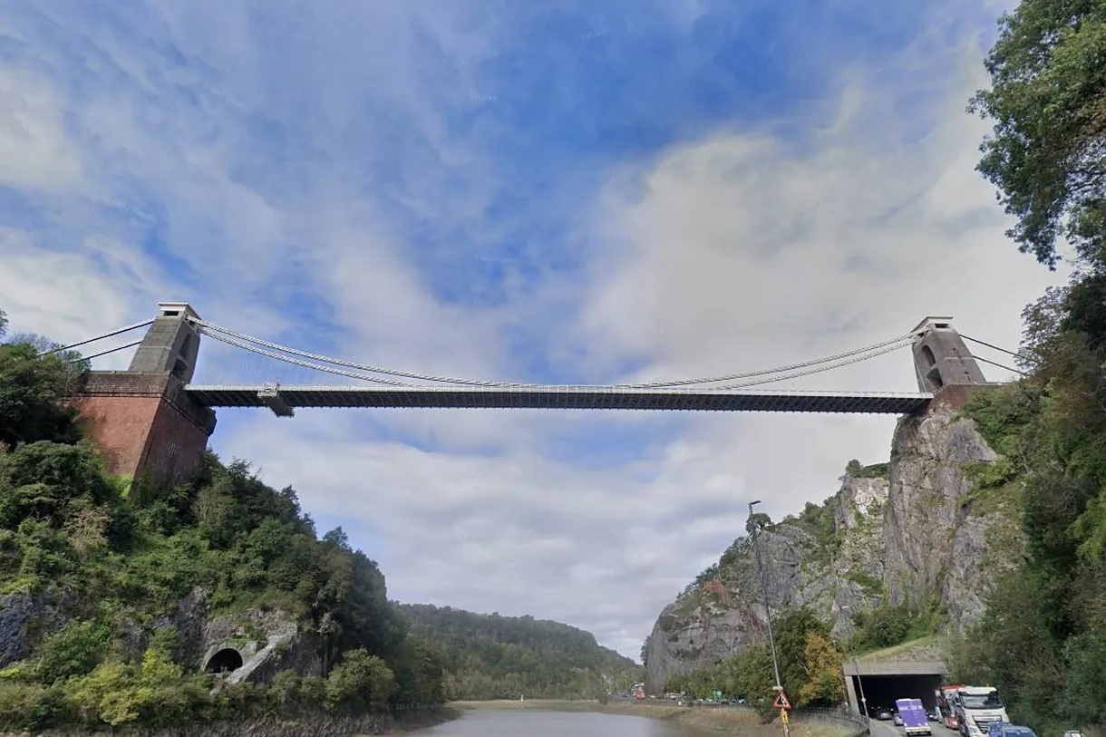 Clifton Suspension Bridge where the two suitcases with human remains were found.