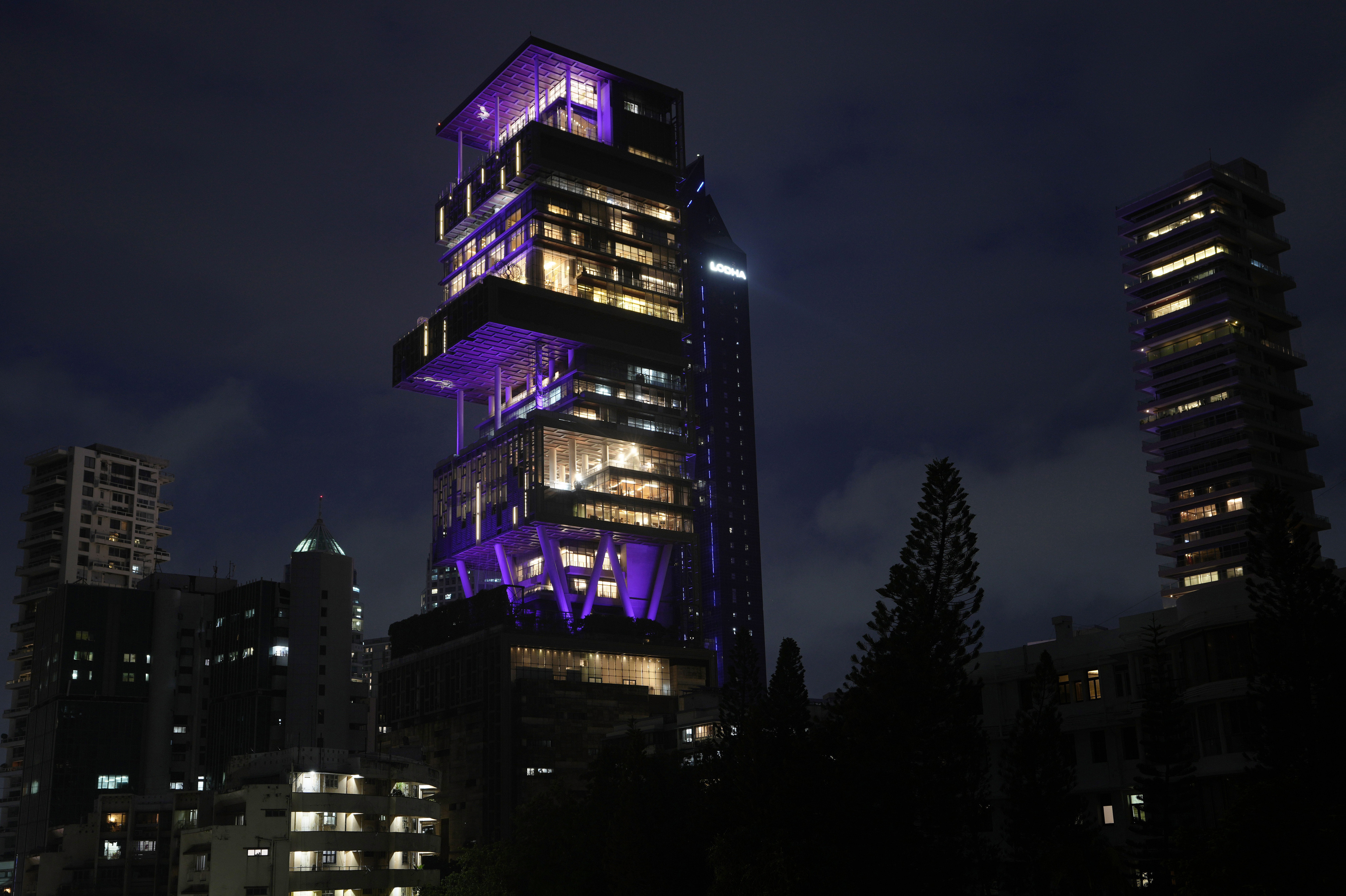 The Antilia mansion, house of billionaire Mukesh Ambani.