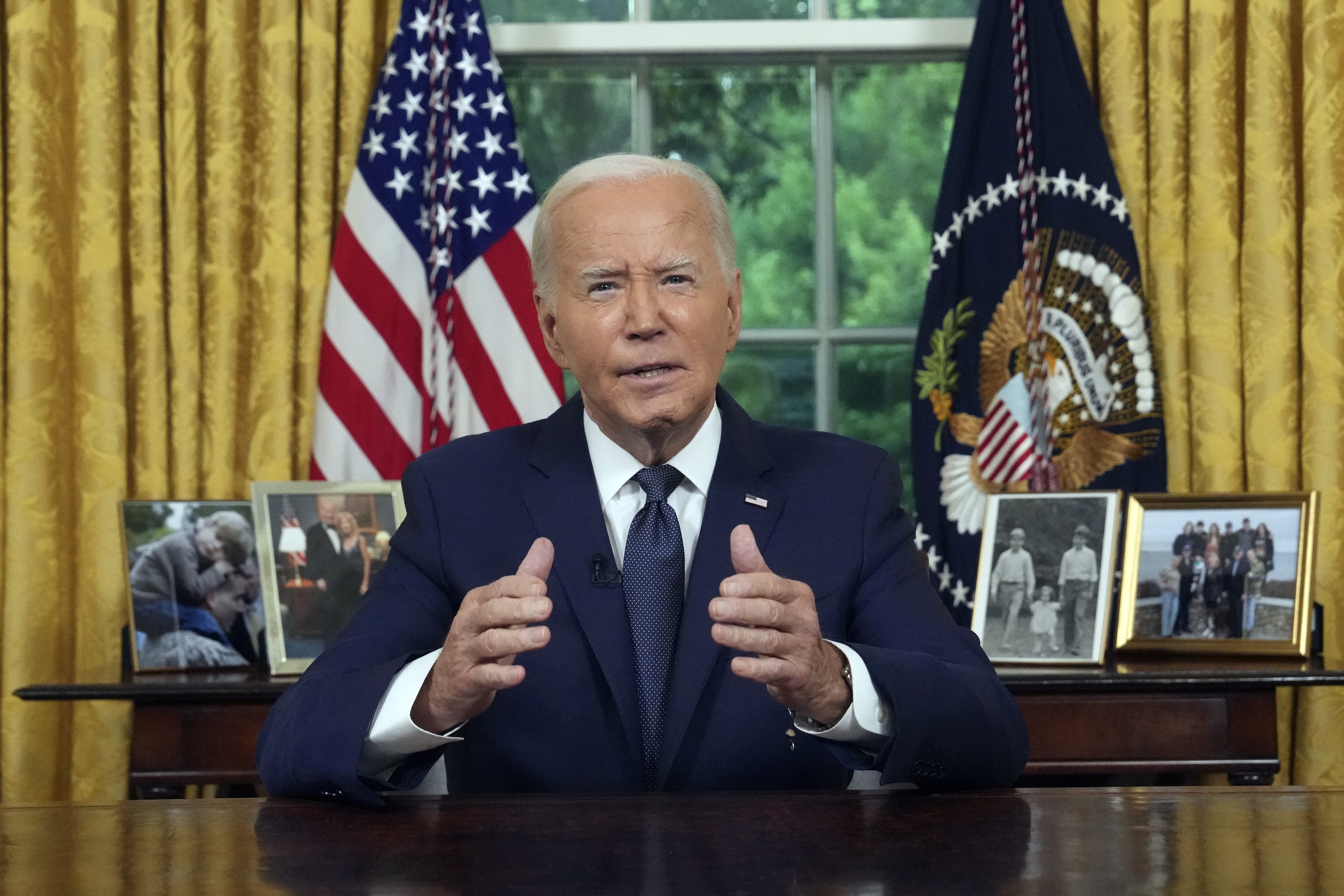 President Biden addresses the nation from the Oval Office.