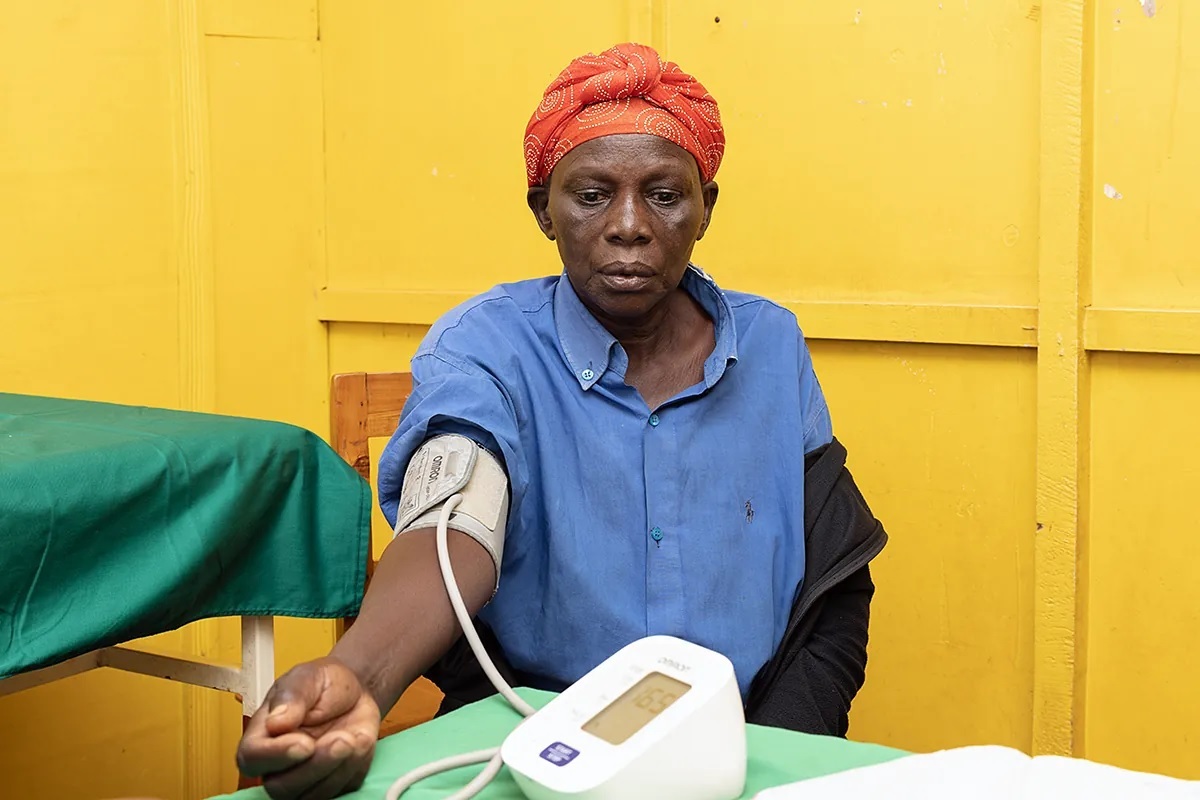 Patient receiving care at the Ruhuha Health Center.