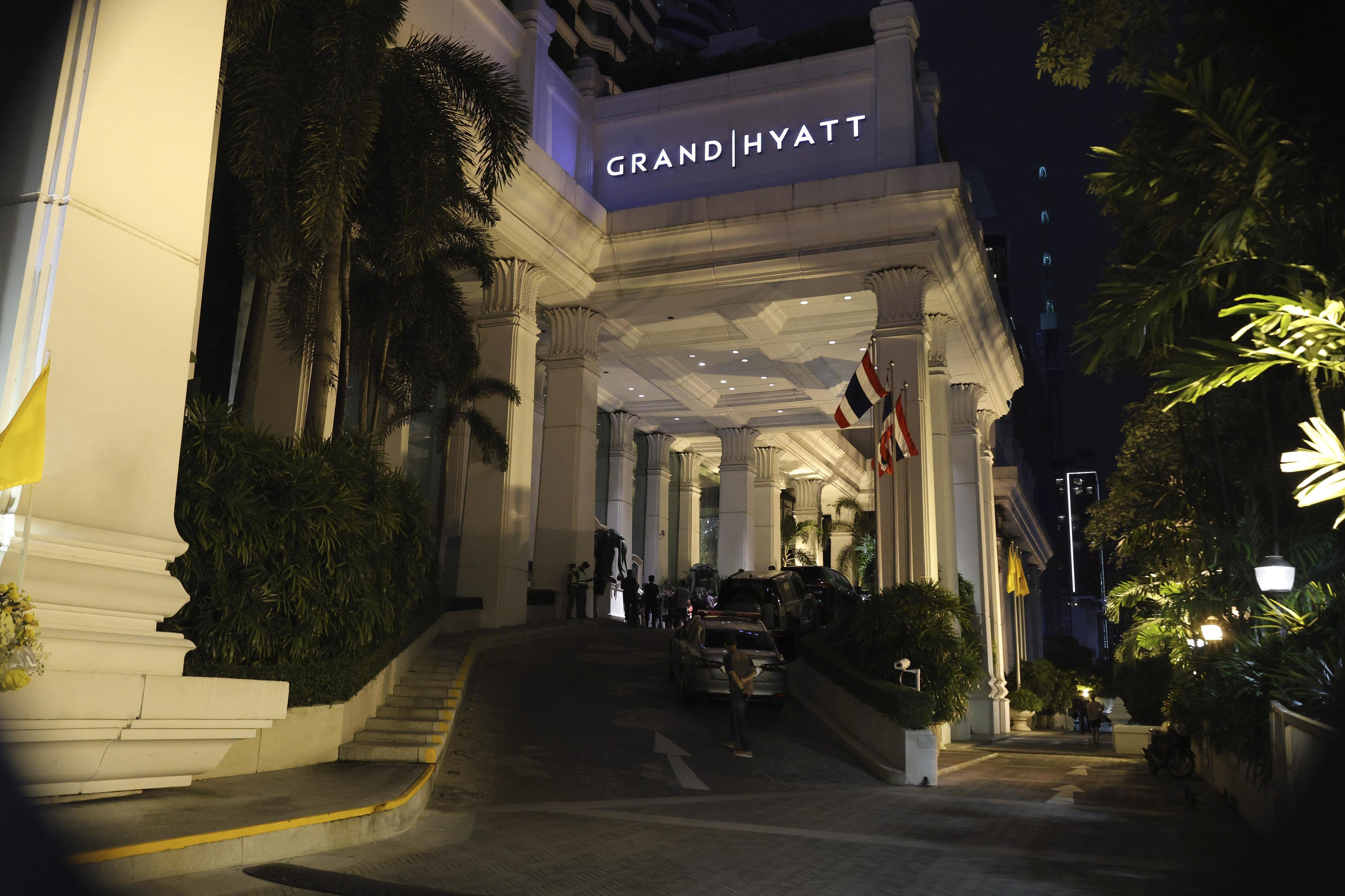 Outside the Grand Hyatt Erawan Hotel in Bangkok, Thailand.