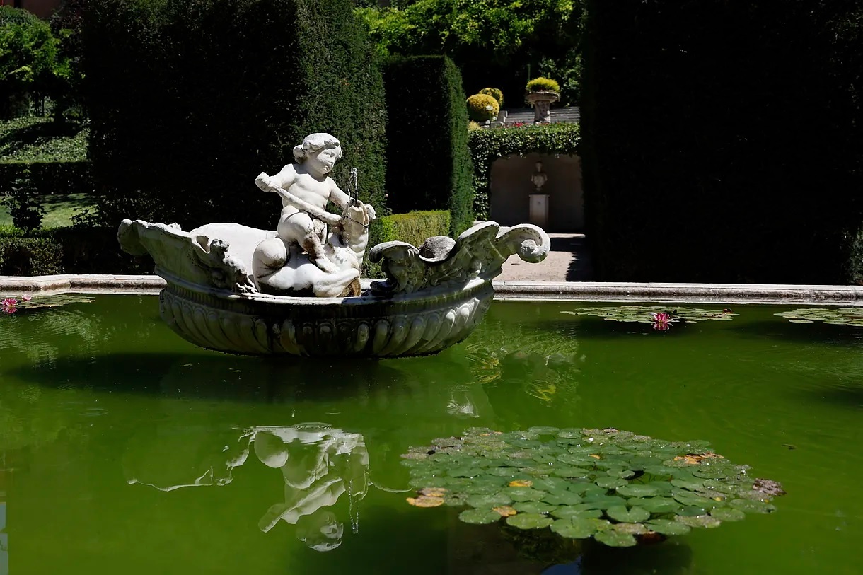 Detail of the main fountain in the garden.