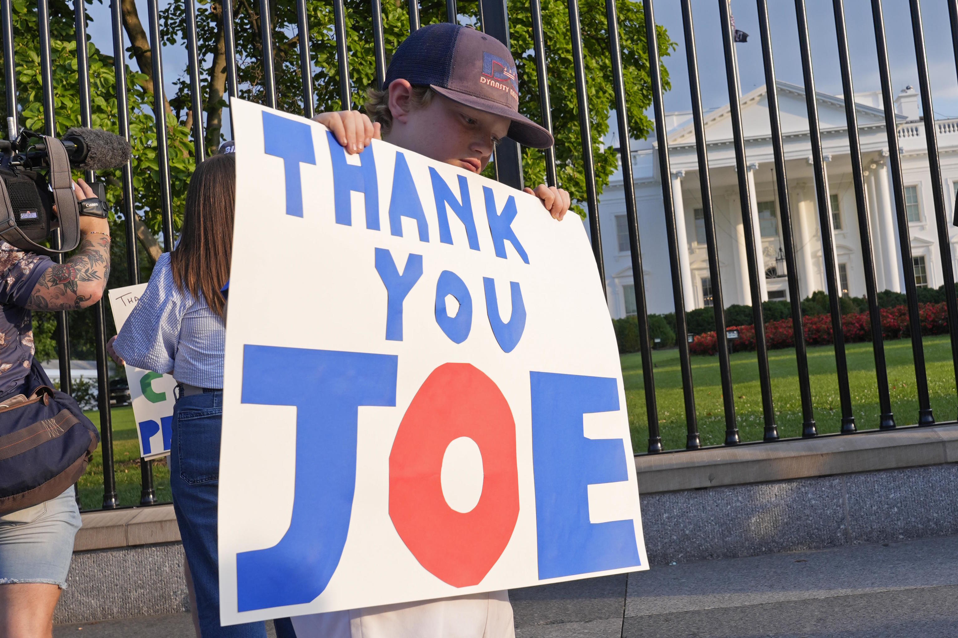 A child show support for President Joe Biden.