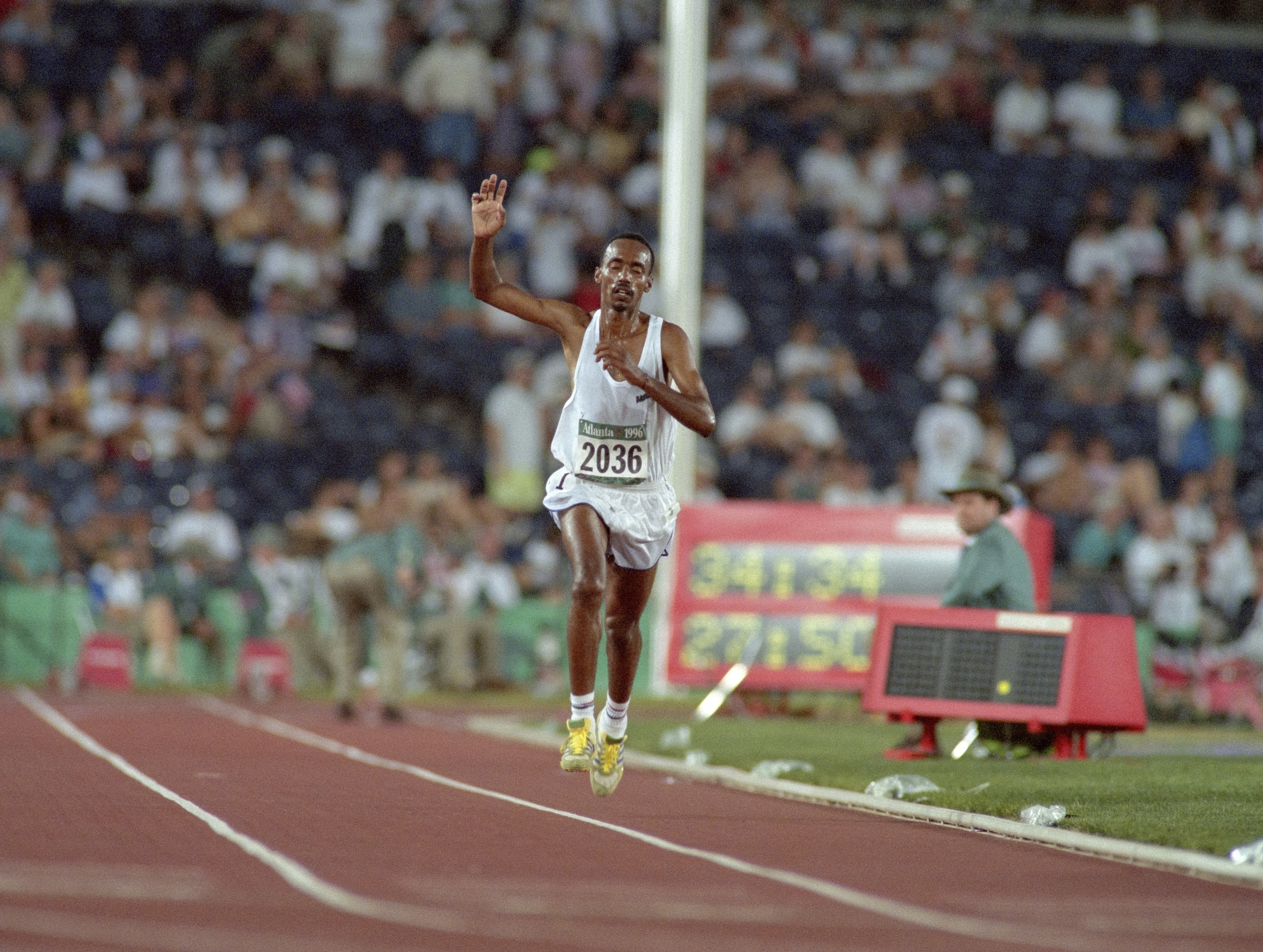 Palestinian long-distance runner Majed Abu Maraheel.