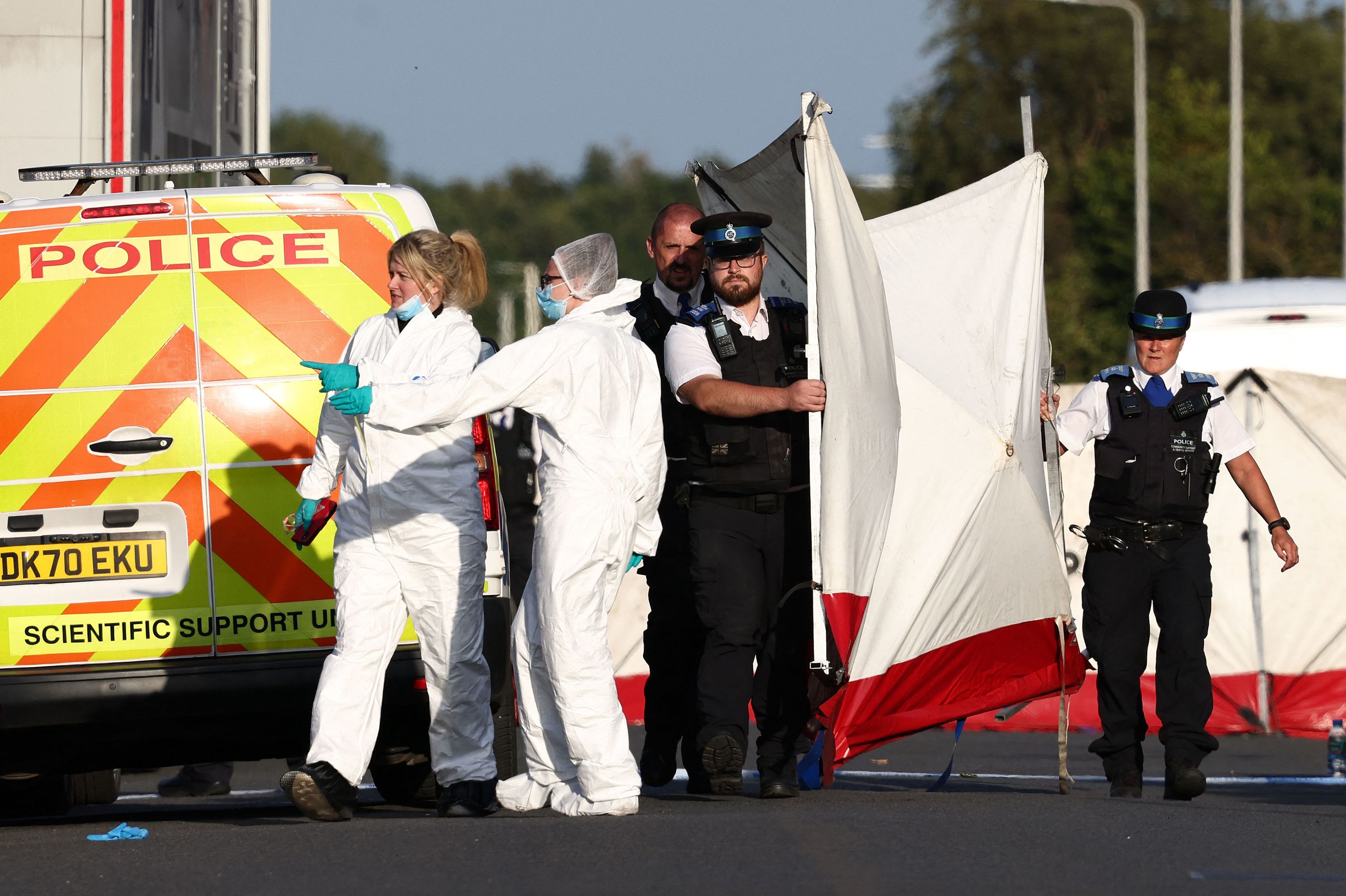 Scene of the stabbings, on Hart Street, Southport.