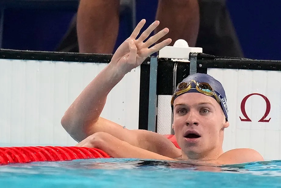 Marchand, after winning the 200 individual medley.