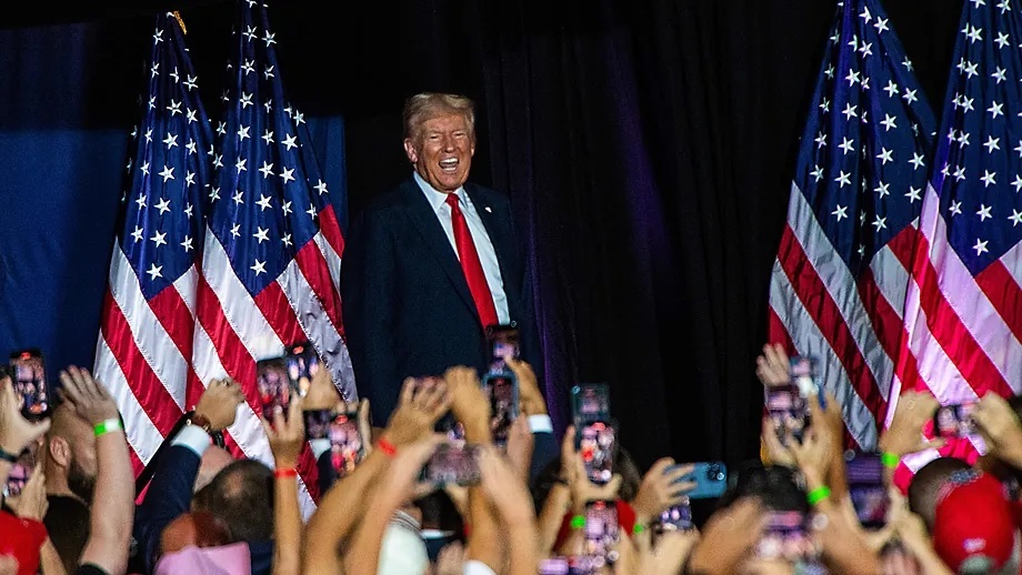 Donald Trump at a Republican party campaign event.