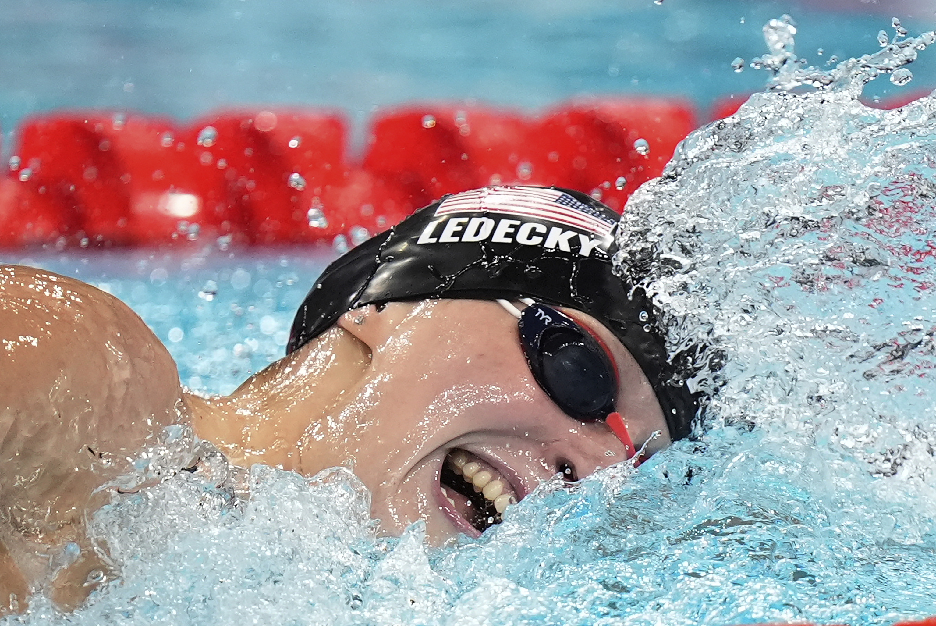 United States' Katie Ledecky competes in the women's 800.