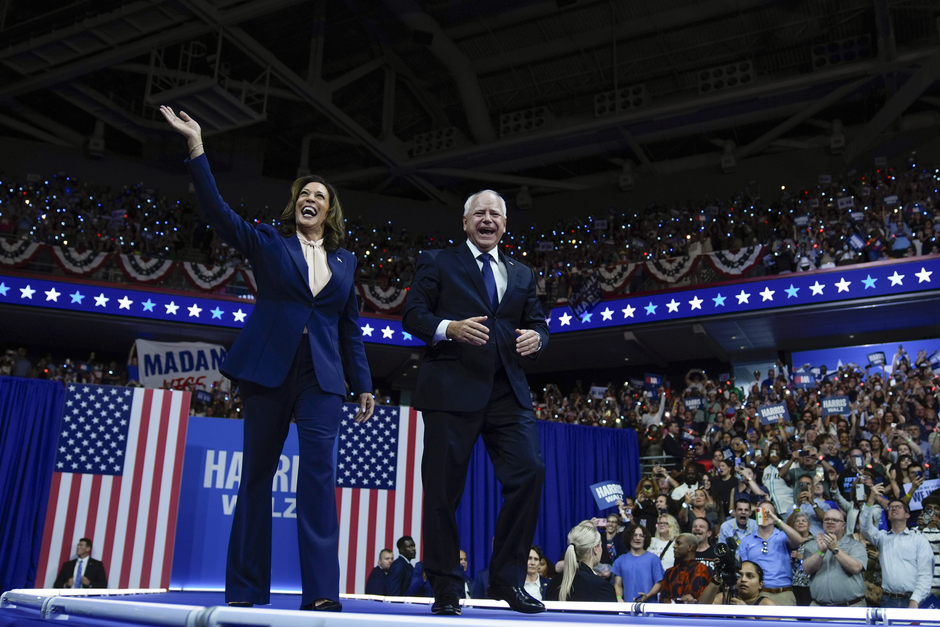 Democratic presidential nominee Vice President Kamala Harris and her running mate Minnesota Gov. Tim Walz