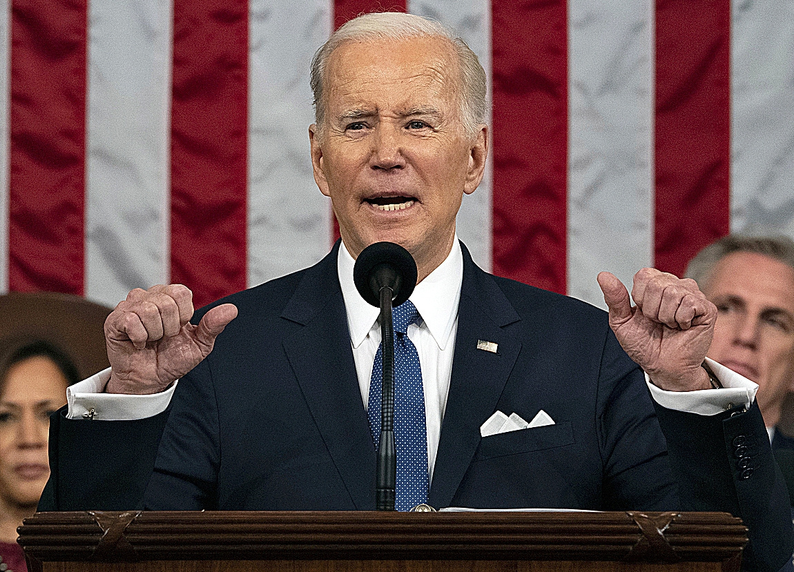 President Joe Biden delivers the State of the Union address to a joint session of Congress at the U.S. Capitol,