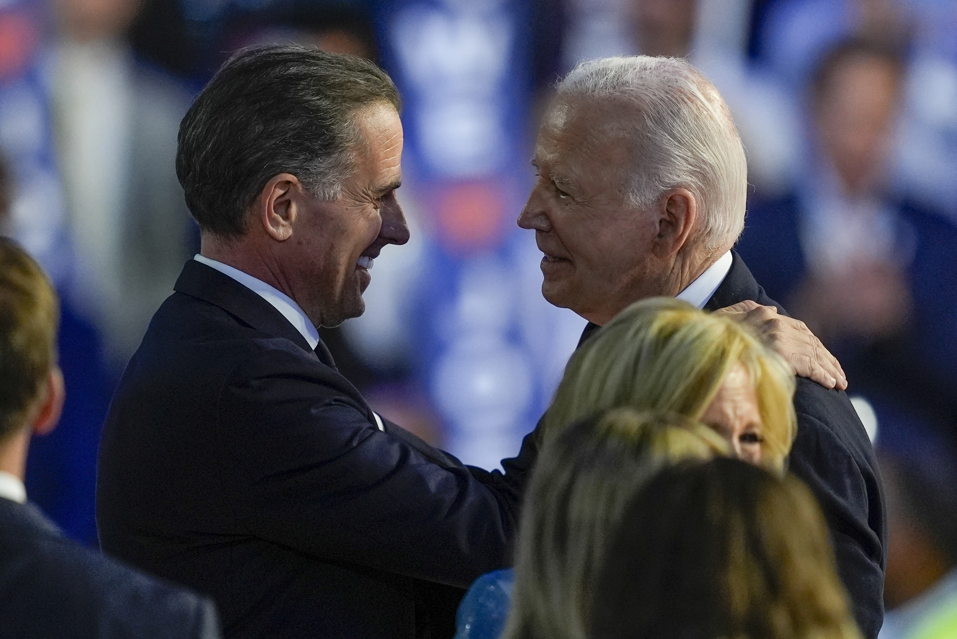 President Biden hugs his son Hunter Biden during the Democratic National Convention