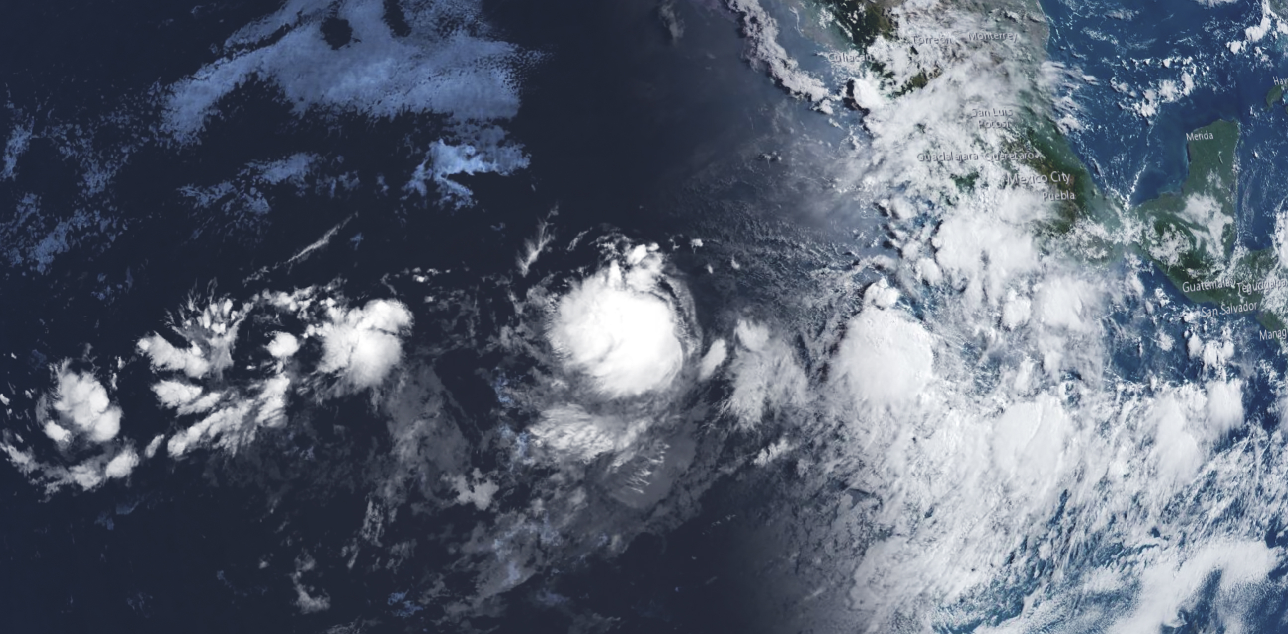 This image provided by the National Oceanic and Atmospheric Administration shows Tropical Storm Gilma