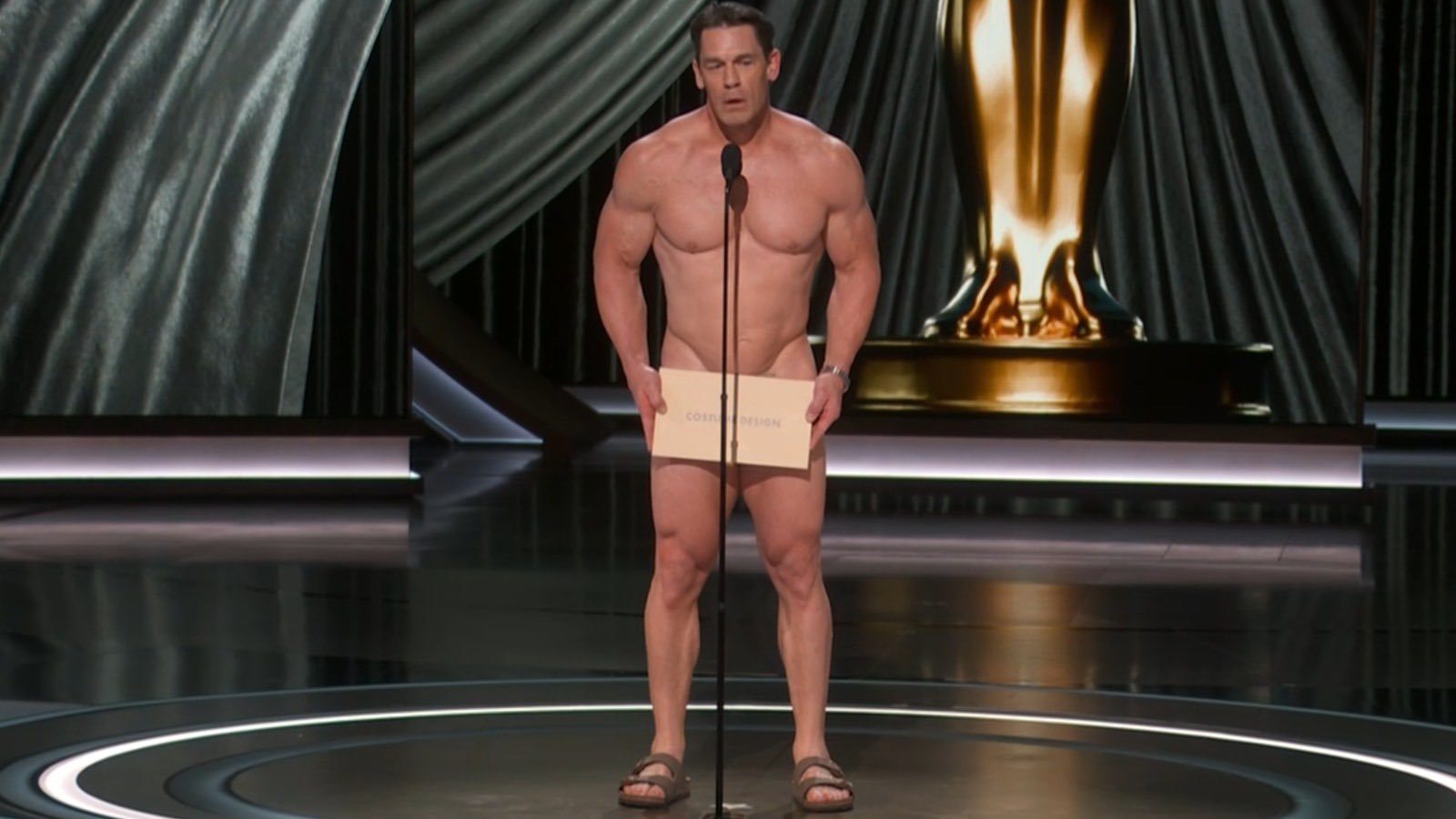 Frame of the John Cena's presentation during de Oscar's 2024