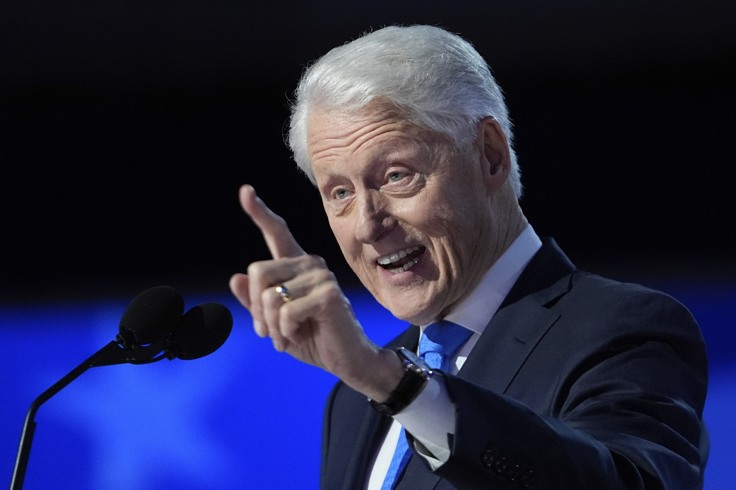 Former President Bill Clinton speaks during the Democratic National Convention