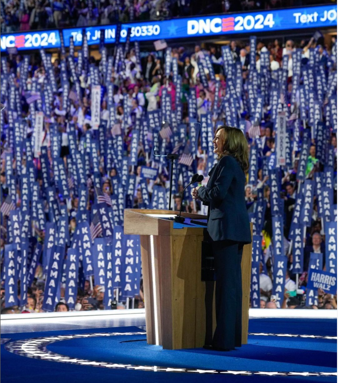 Kamala Harris during the Democratic National Convention