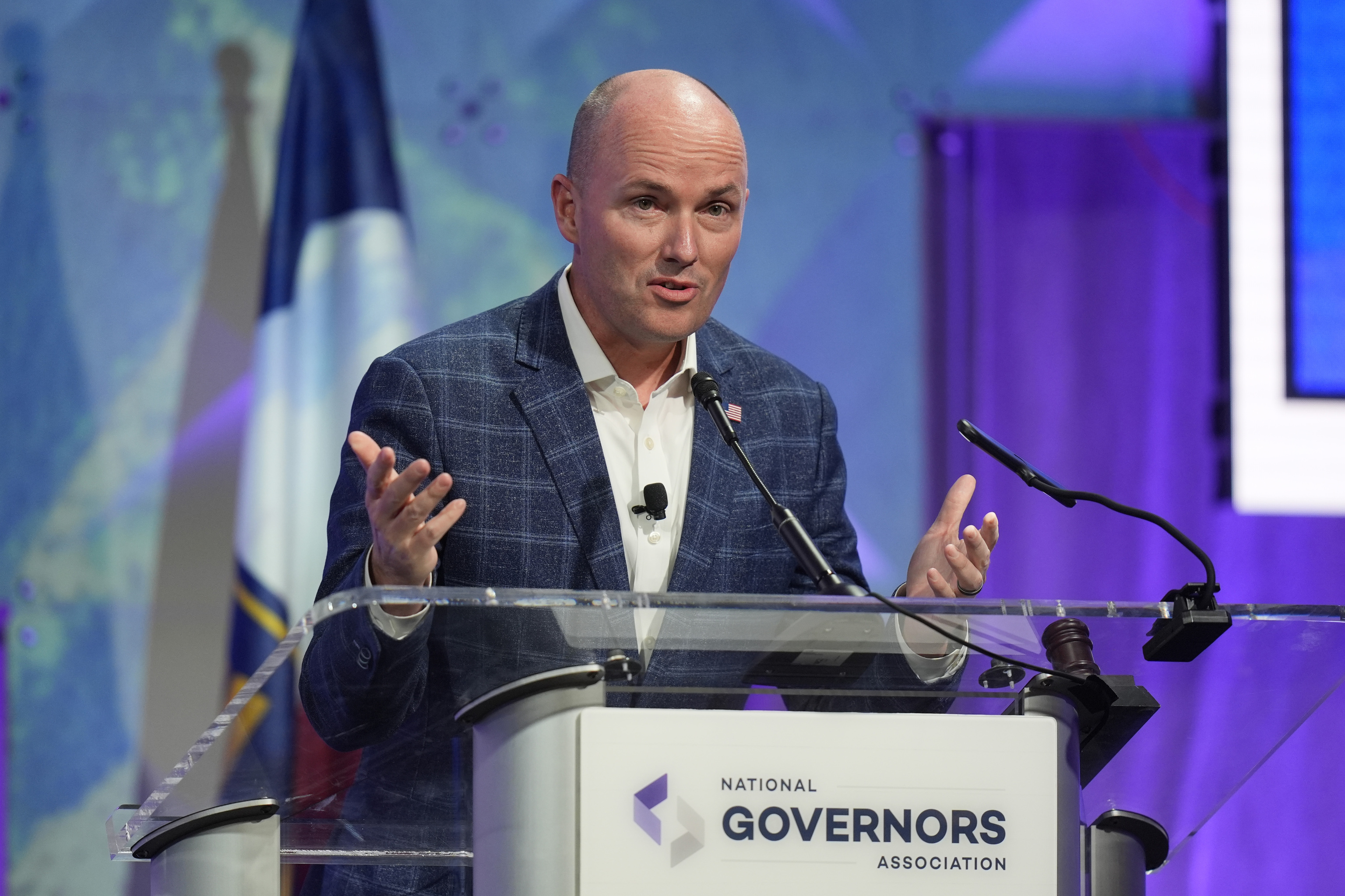 Utah Gov. Spencer Cox speaks at the 2024 summer meeting of the National Governors Association