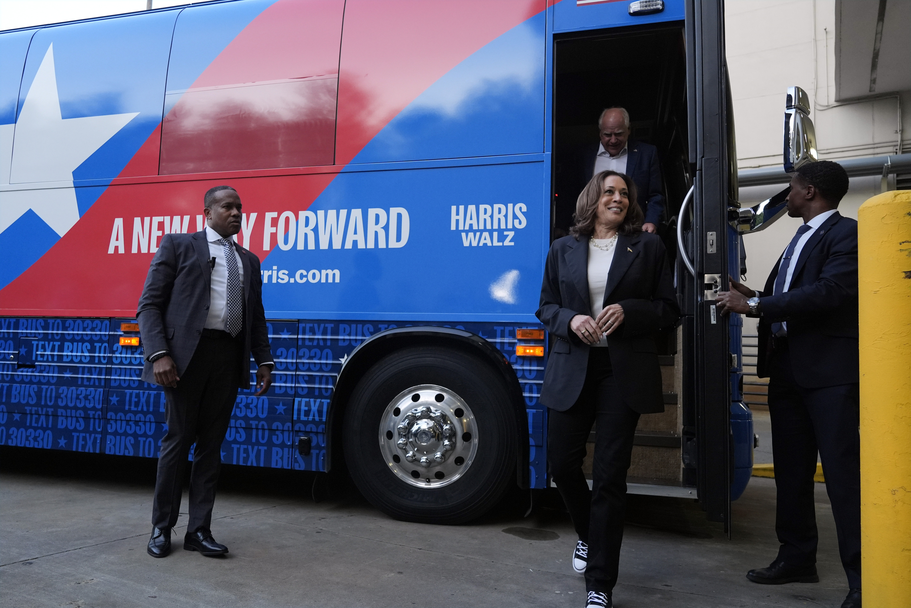 Democratic presidential nominee Vice President Kamala Harris and her running mate Minnesota Gov. Tim Walz