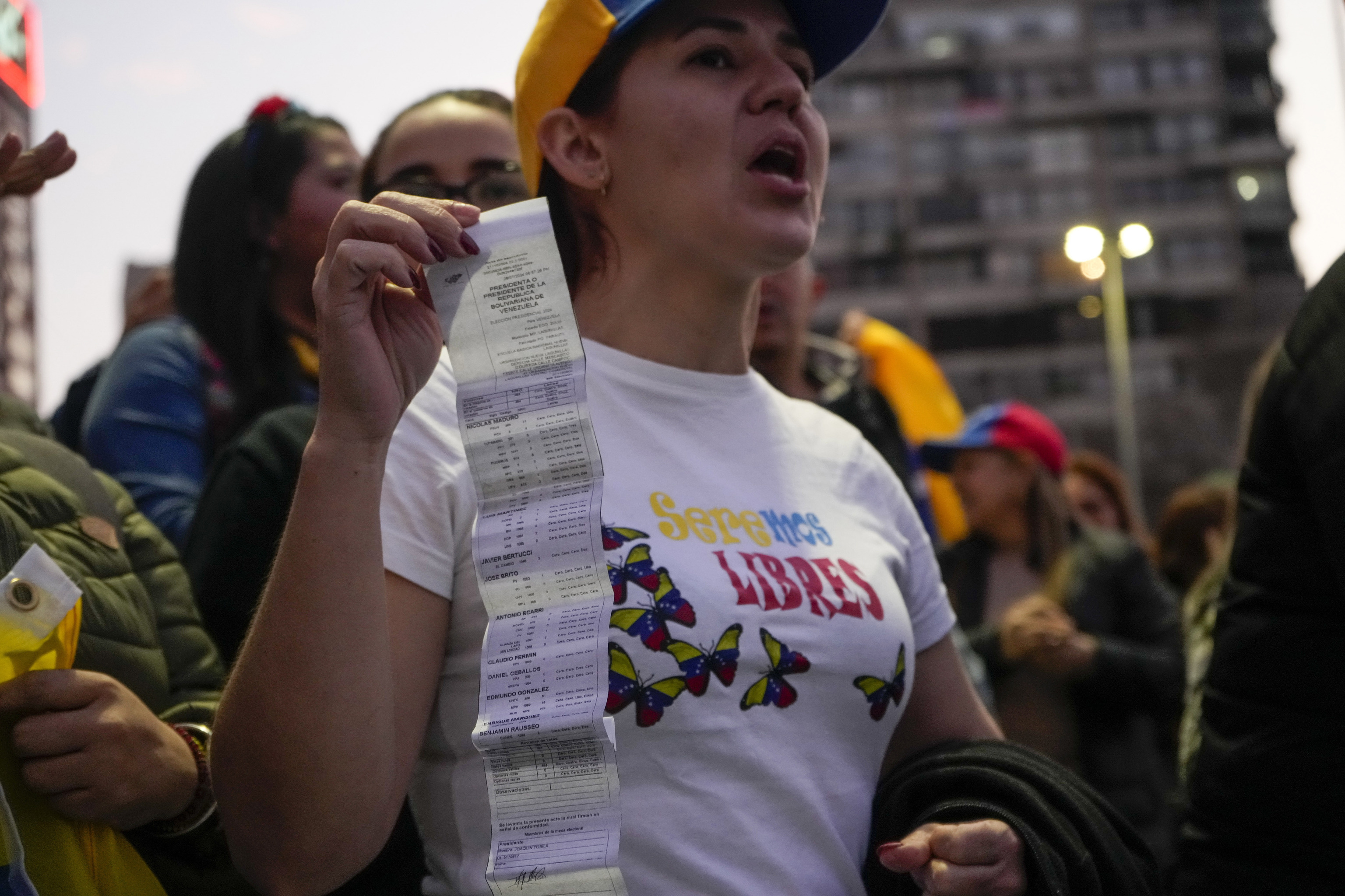 Venezuelans protest the reelection of Venezuelan President Nicolas Maduro