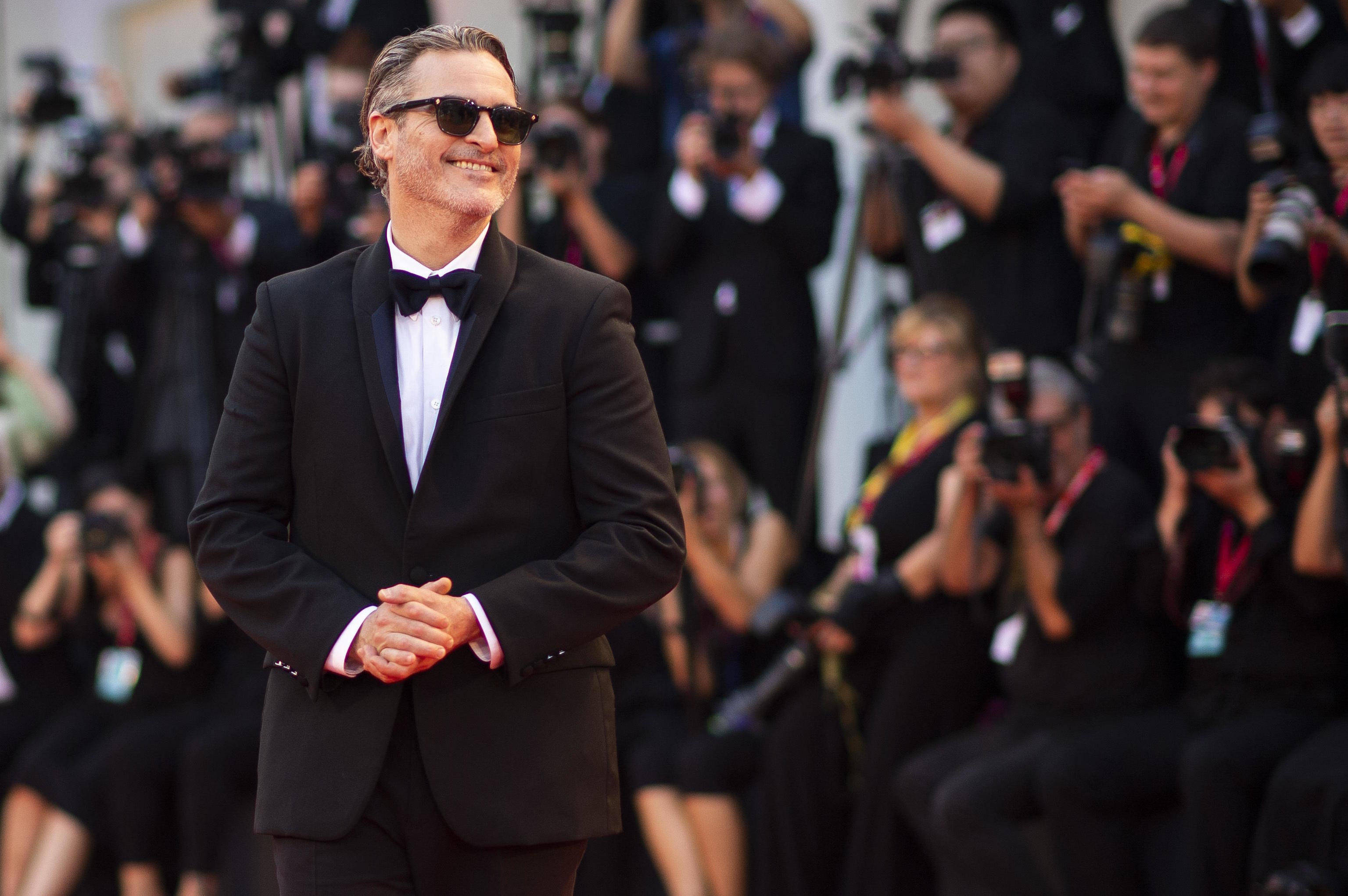 Actor Joaquin Phoenix at the premiere of the film "Joker" in Venice.